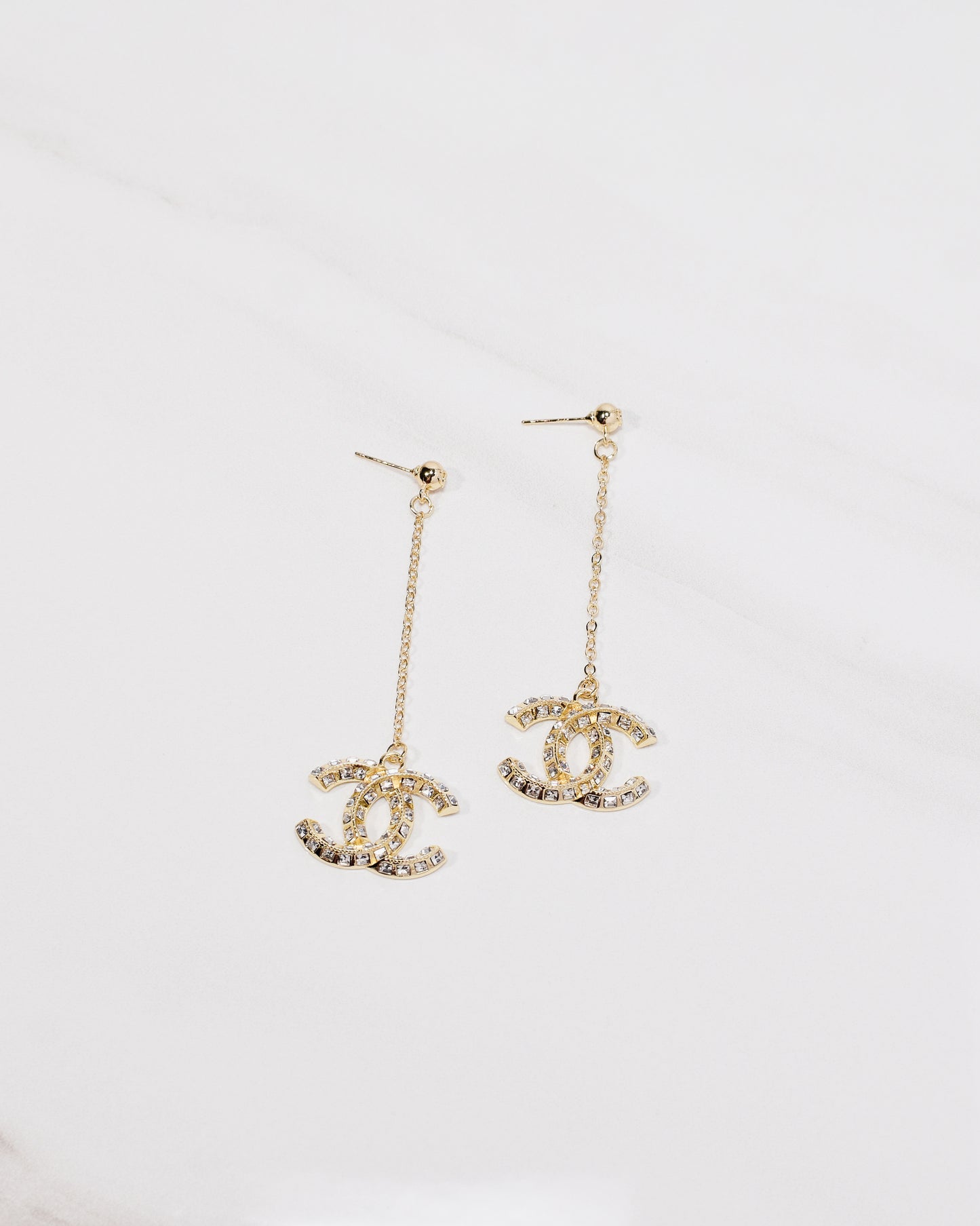 Parisian Chic Crystal Drop Dangle Studs