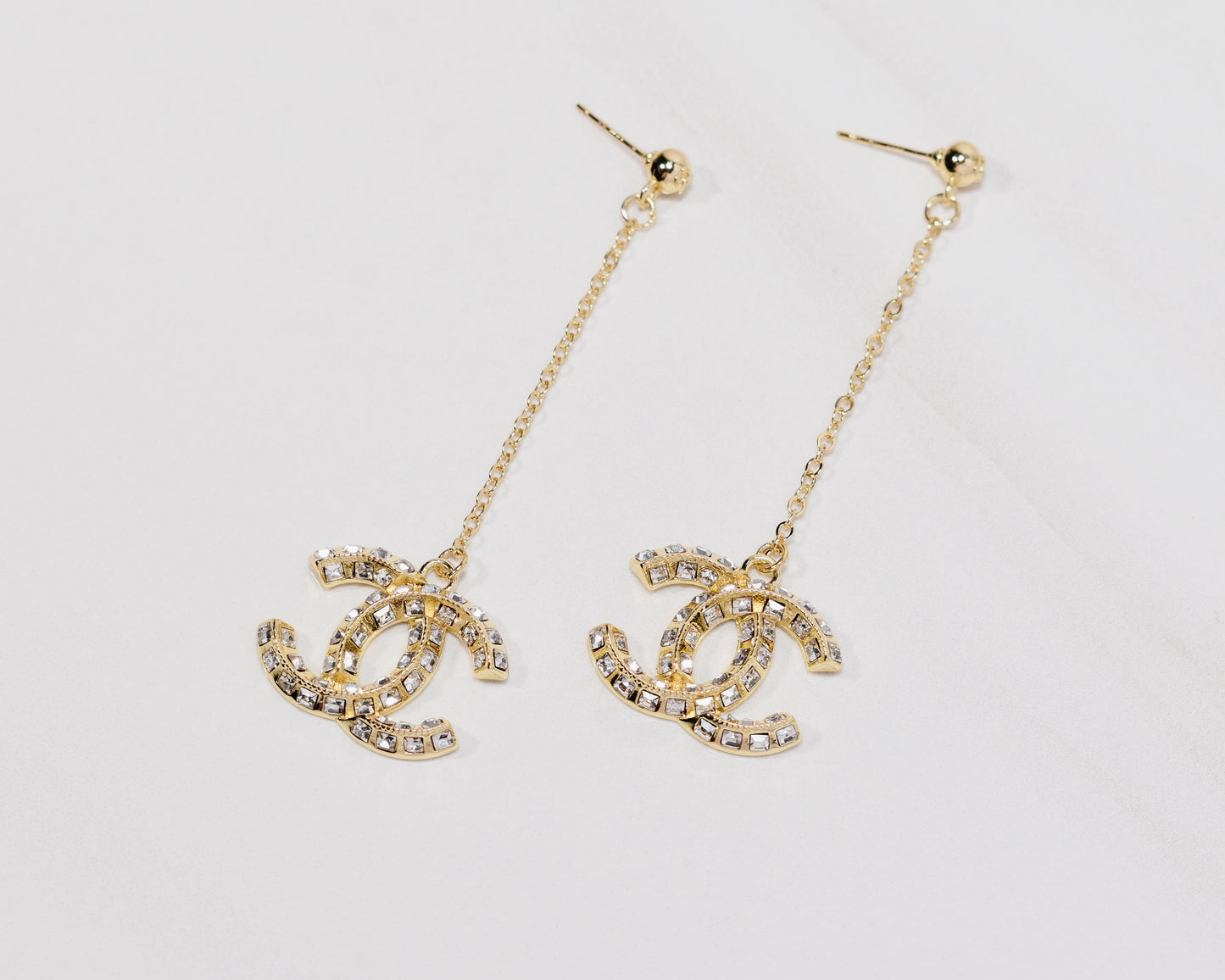 Parisian Chic Crystal Drop Dangle Studs