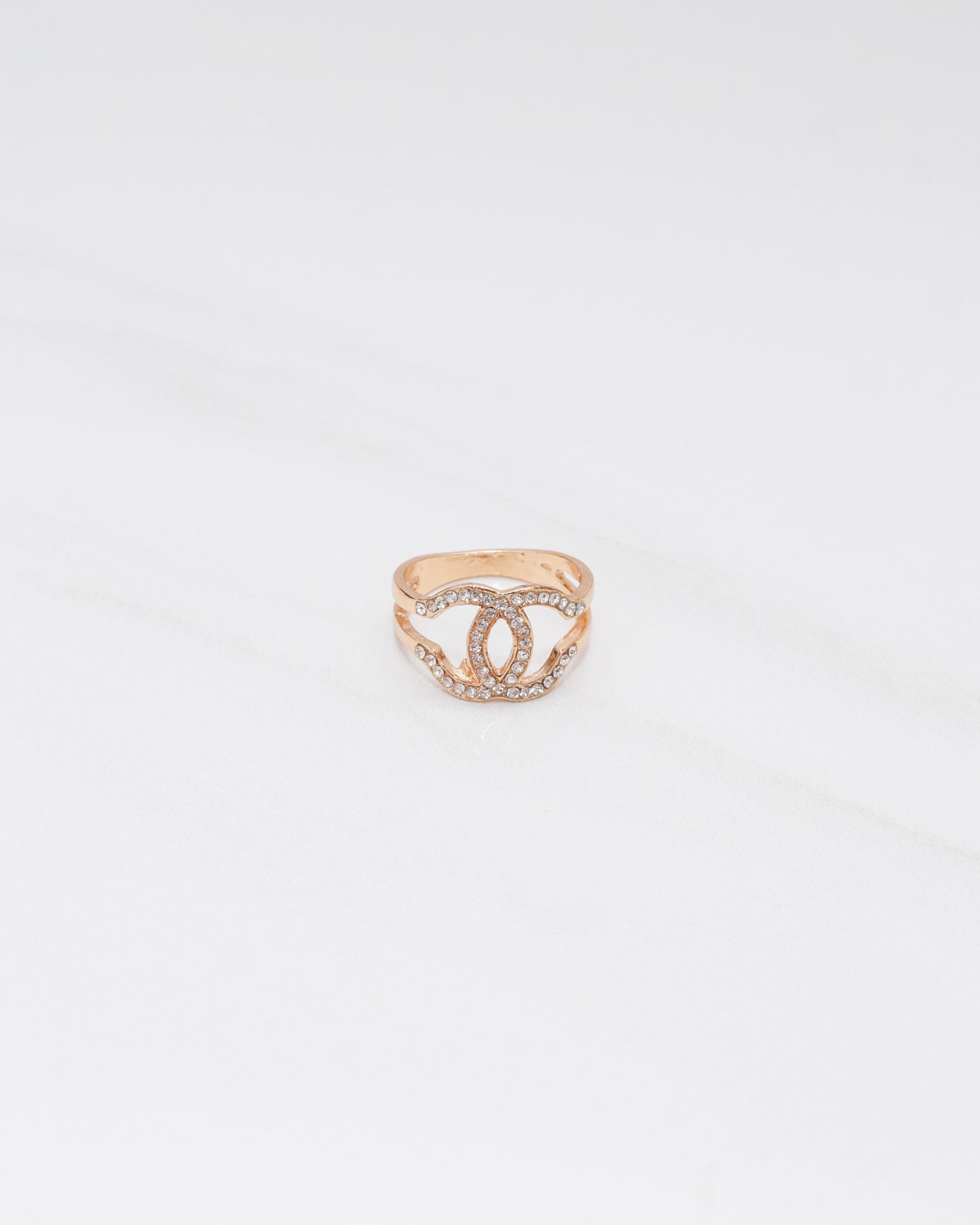 Parisian Chic Rose Gold Crystals Ring