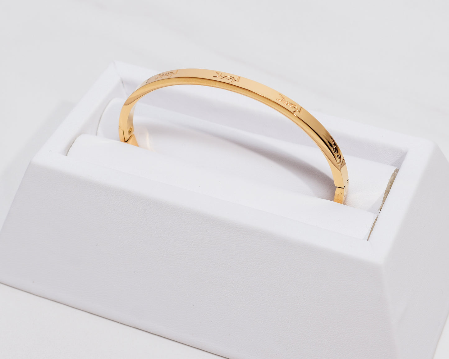 Y Thin Logo Engraved Bangle