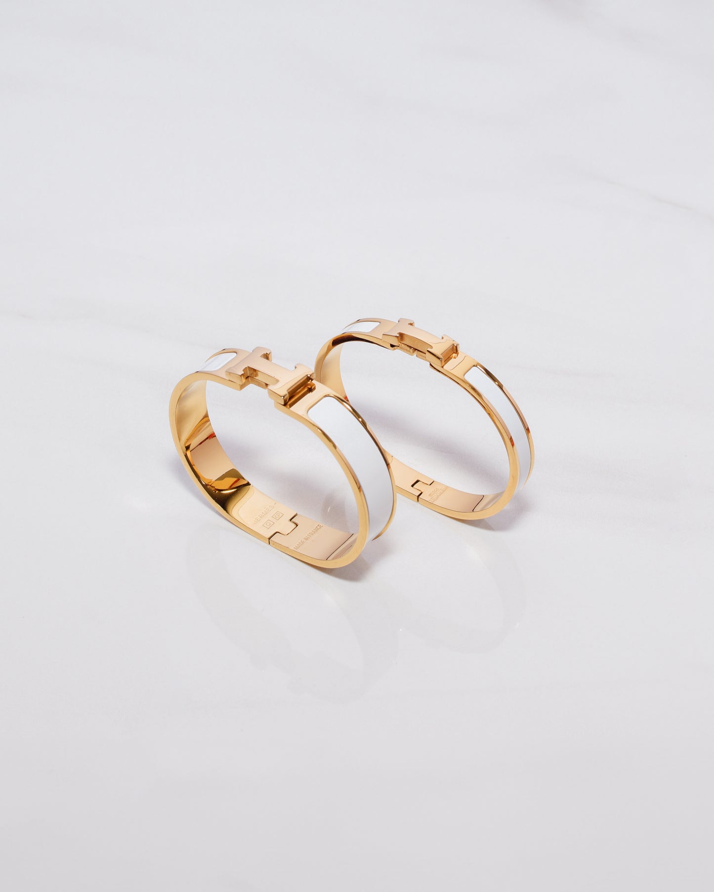 H Bracelet 0.47" width | Gold & White