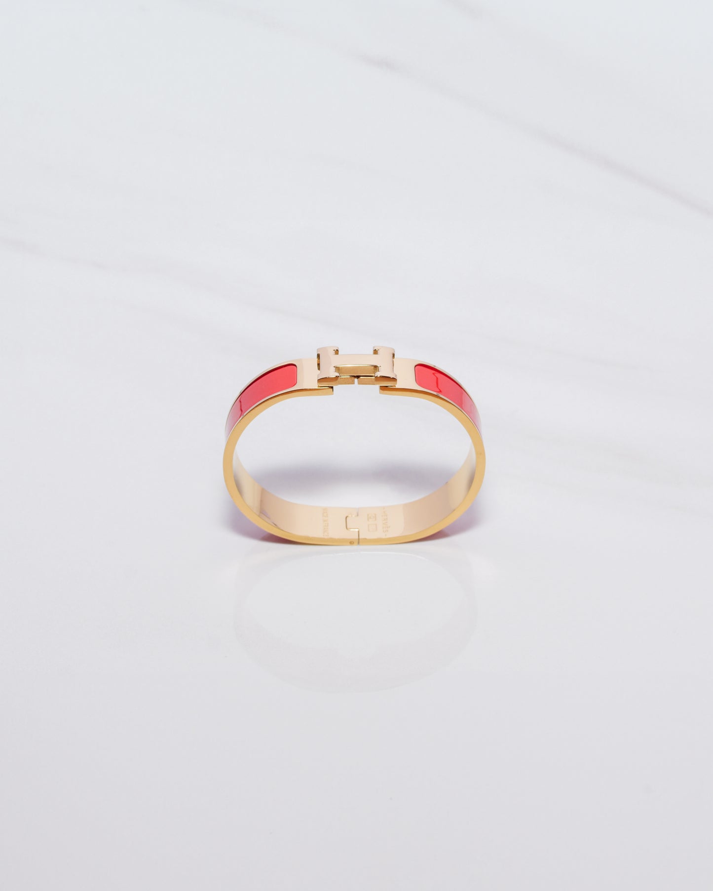 H Bracelet 0.47" width | Gold & Red