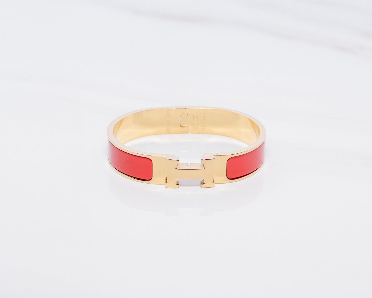 H Bracelet 0.47" width | Gold & Red