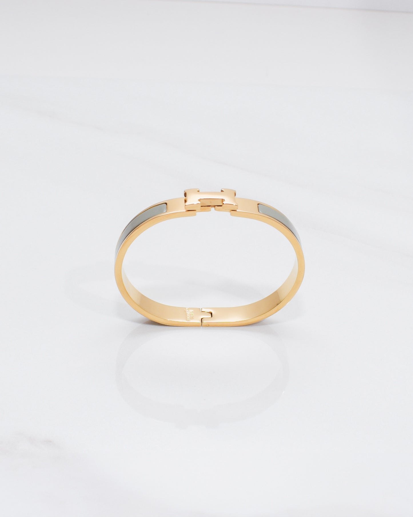 H Bracelet 0.25" width | Gold & Grey