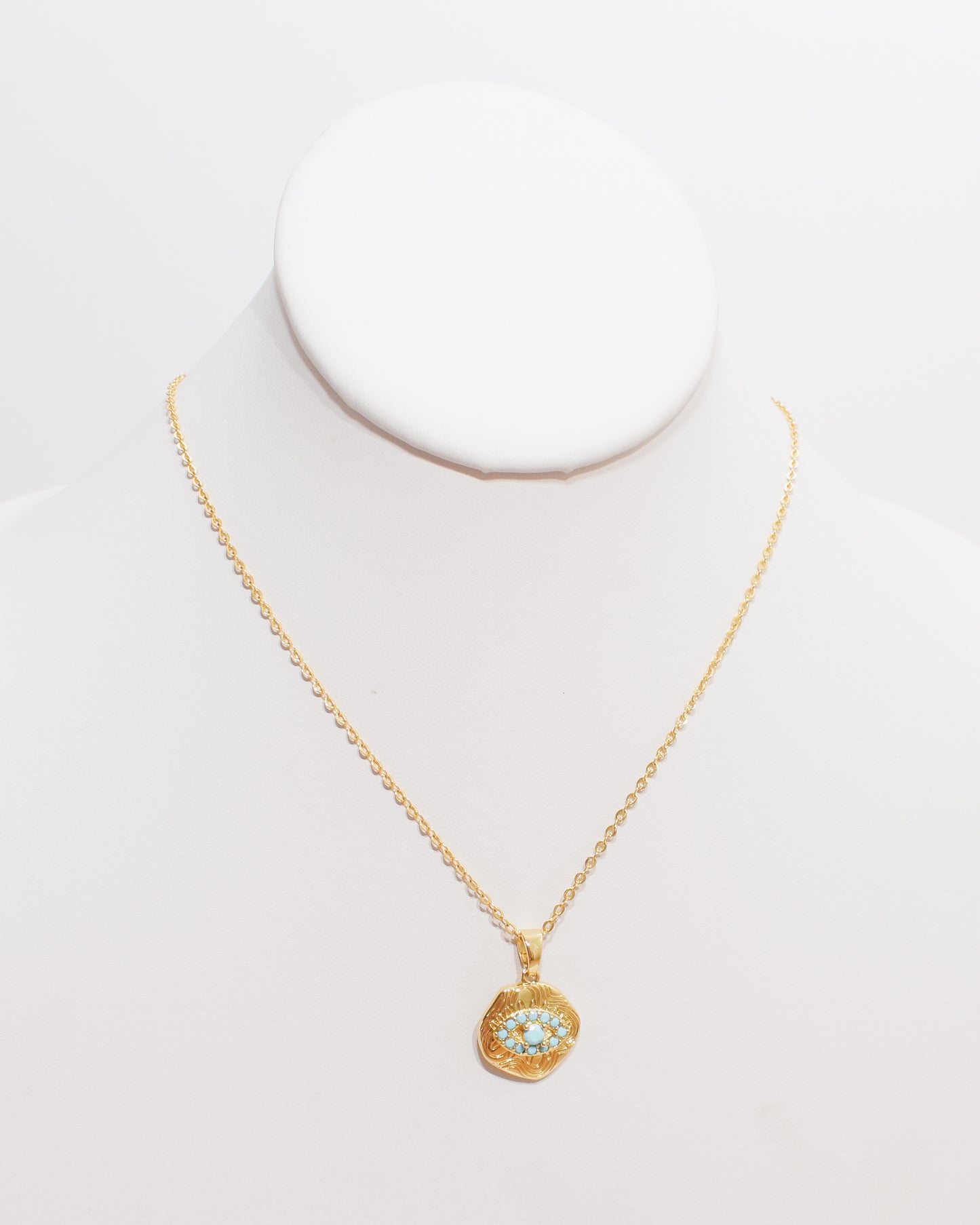 Roman Coin Turquoise Evil Eye Necklace