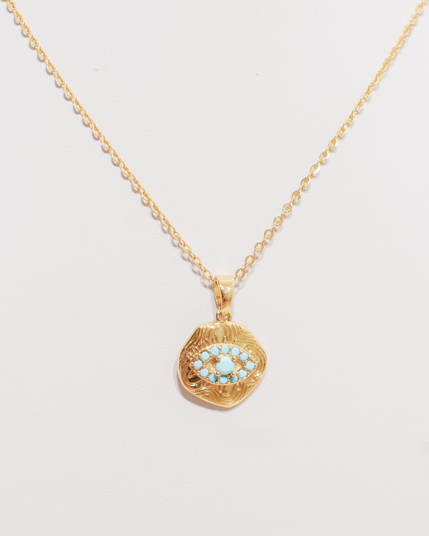 Roman Coin Turquoise Evil Eye Necklace