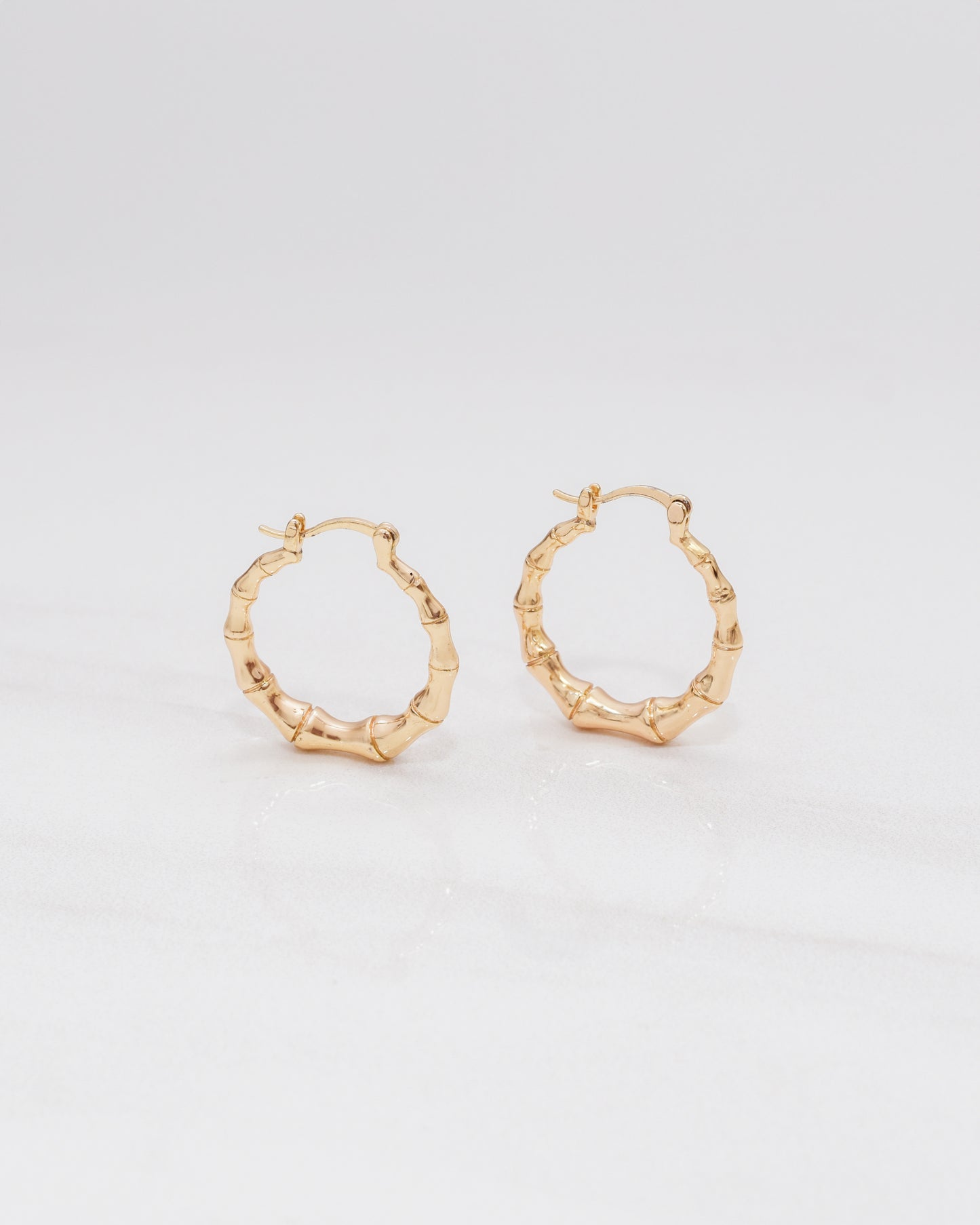 Gold Bamboo Hoops