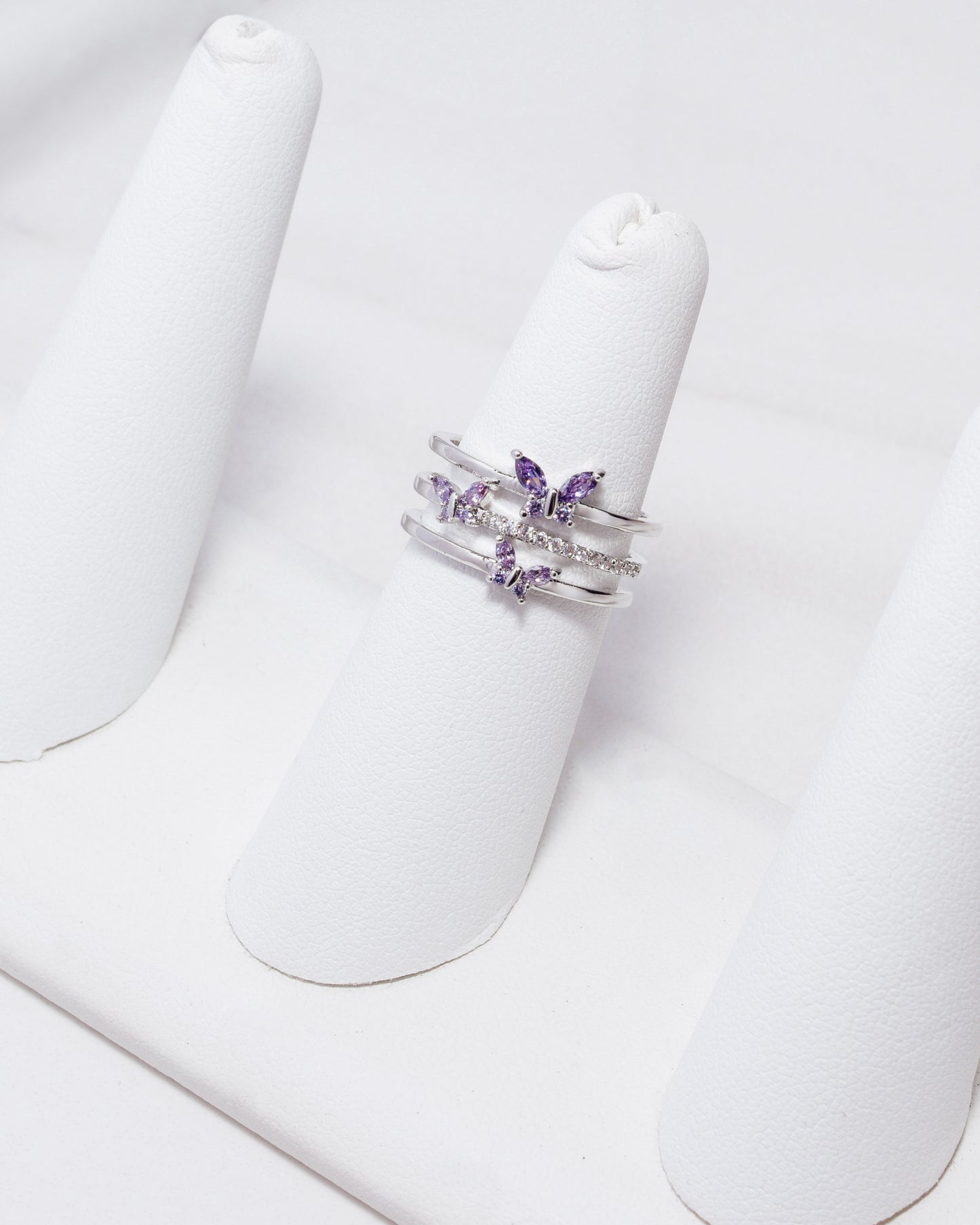 Purple Butterfly Stack Ring