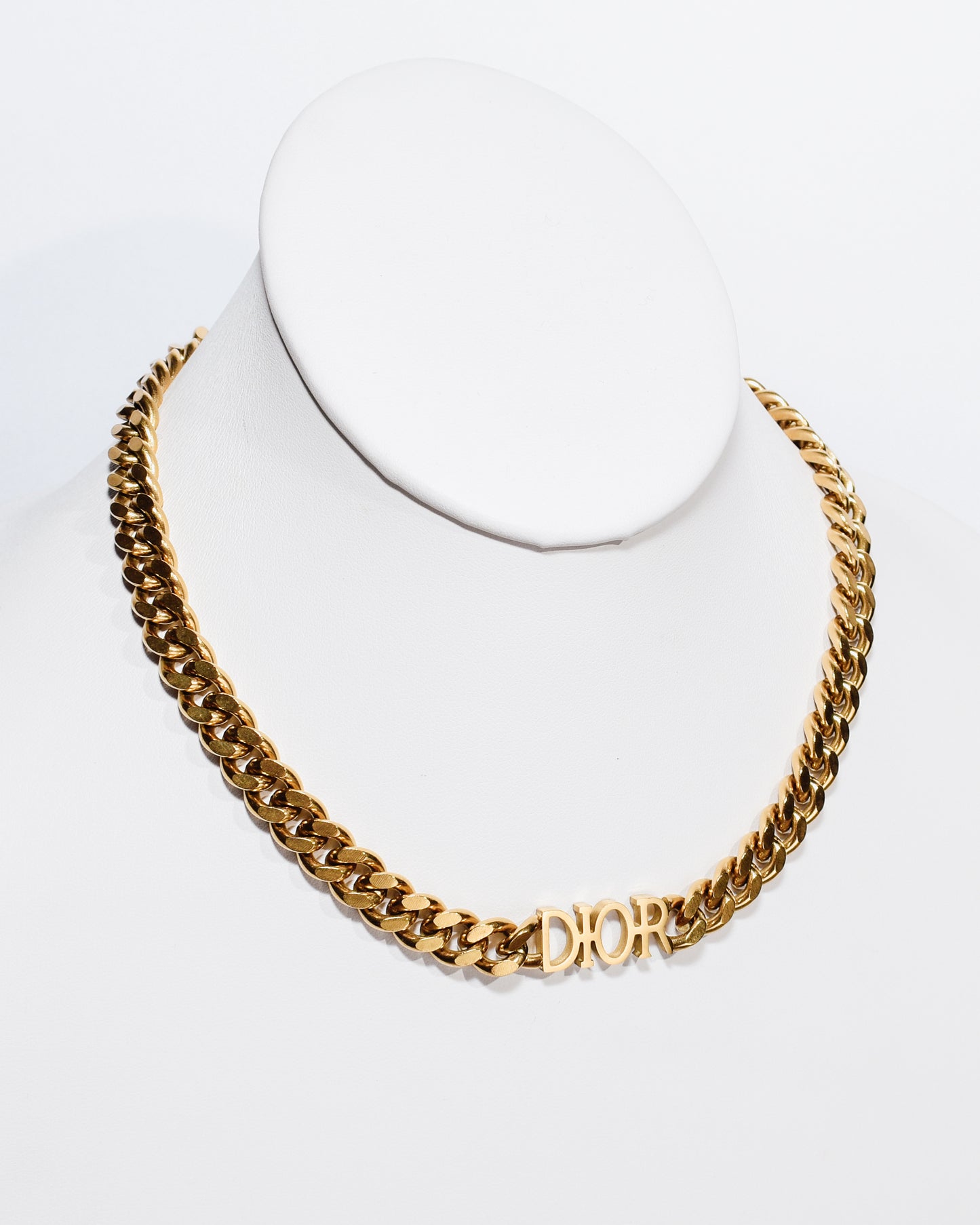 CD Lettering Curb Chain Necklace