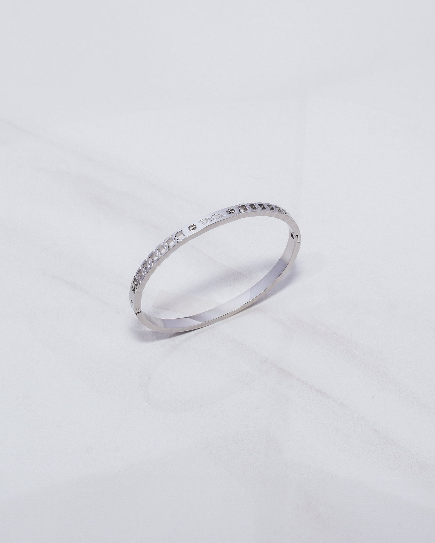 TC Thin CZ Curb Style Bangle
