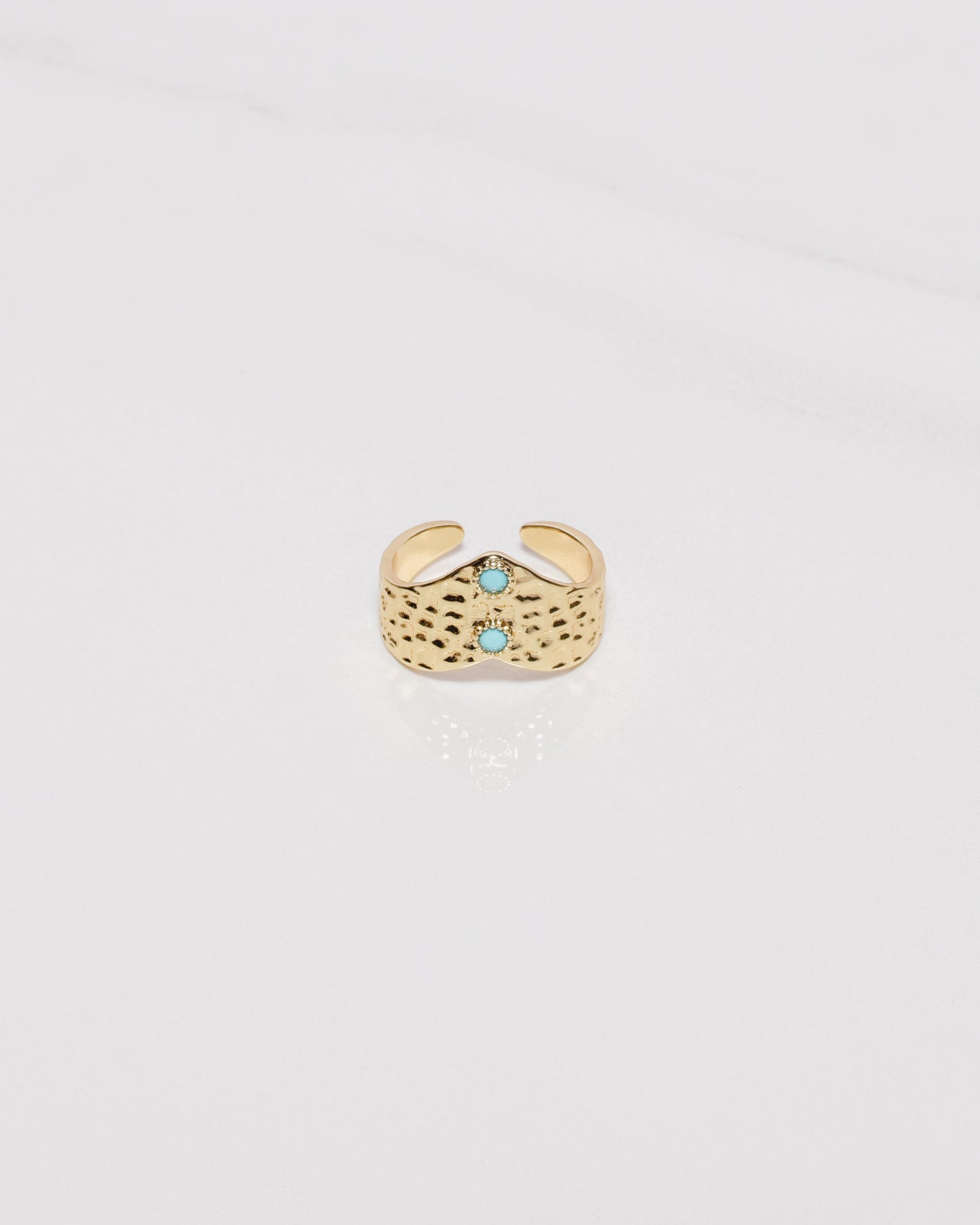 Hammered Turquoise Pointed Ring