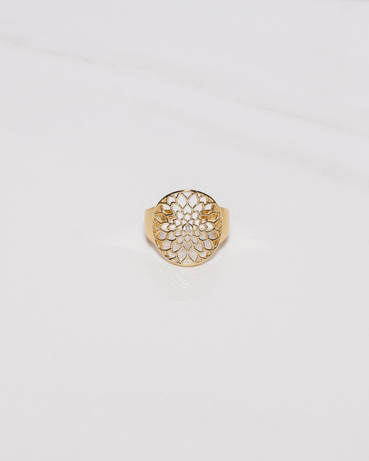 Lotus Flower Filigree Ring