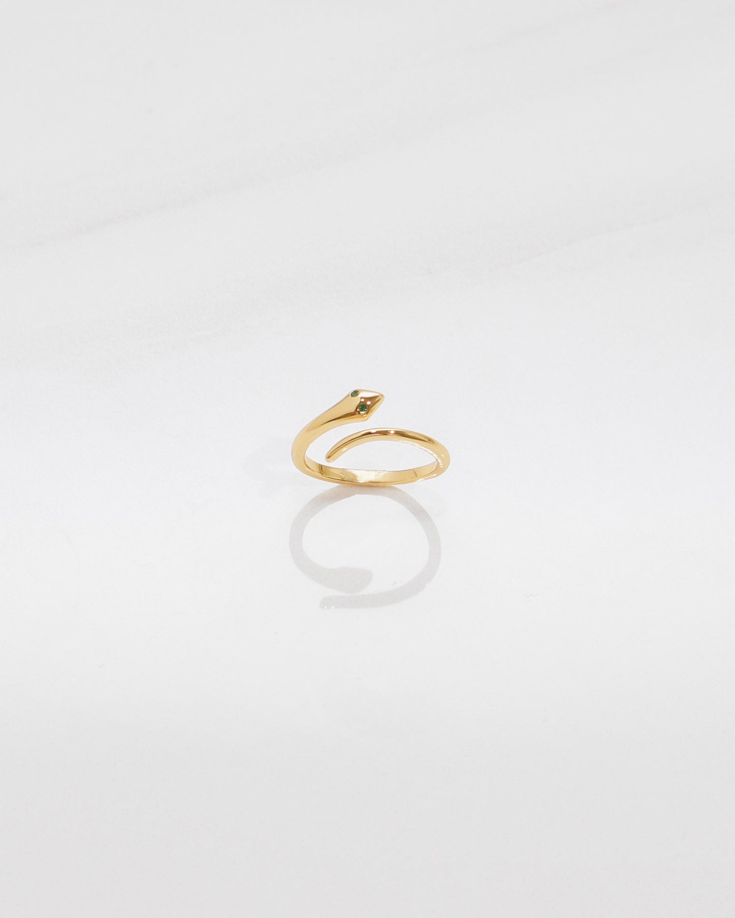 Dainty Emerald Snake Ring