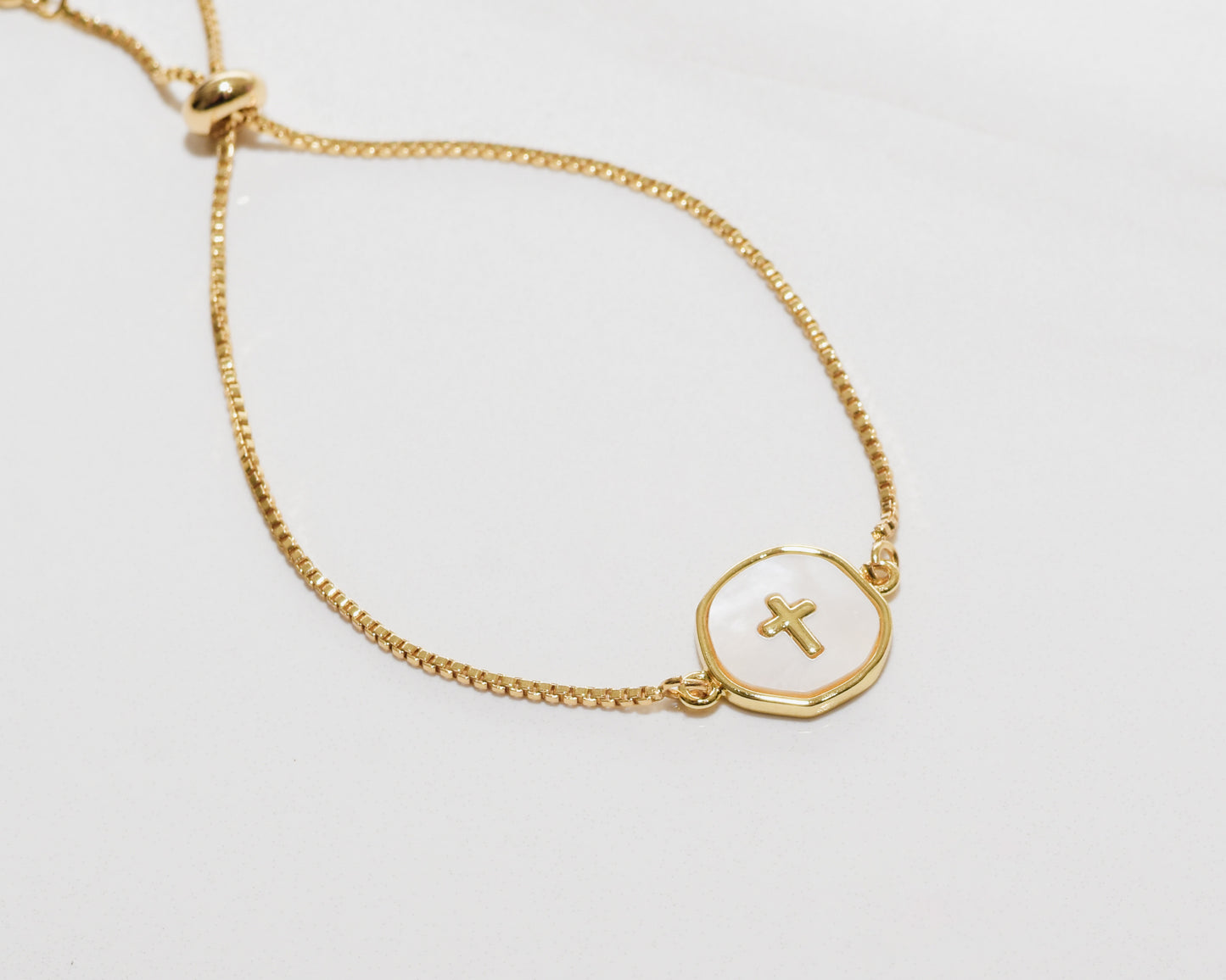 Mother of Pearl Cross Bracelet