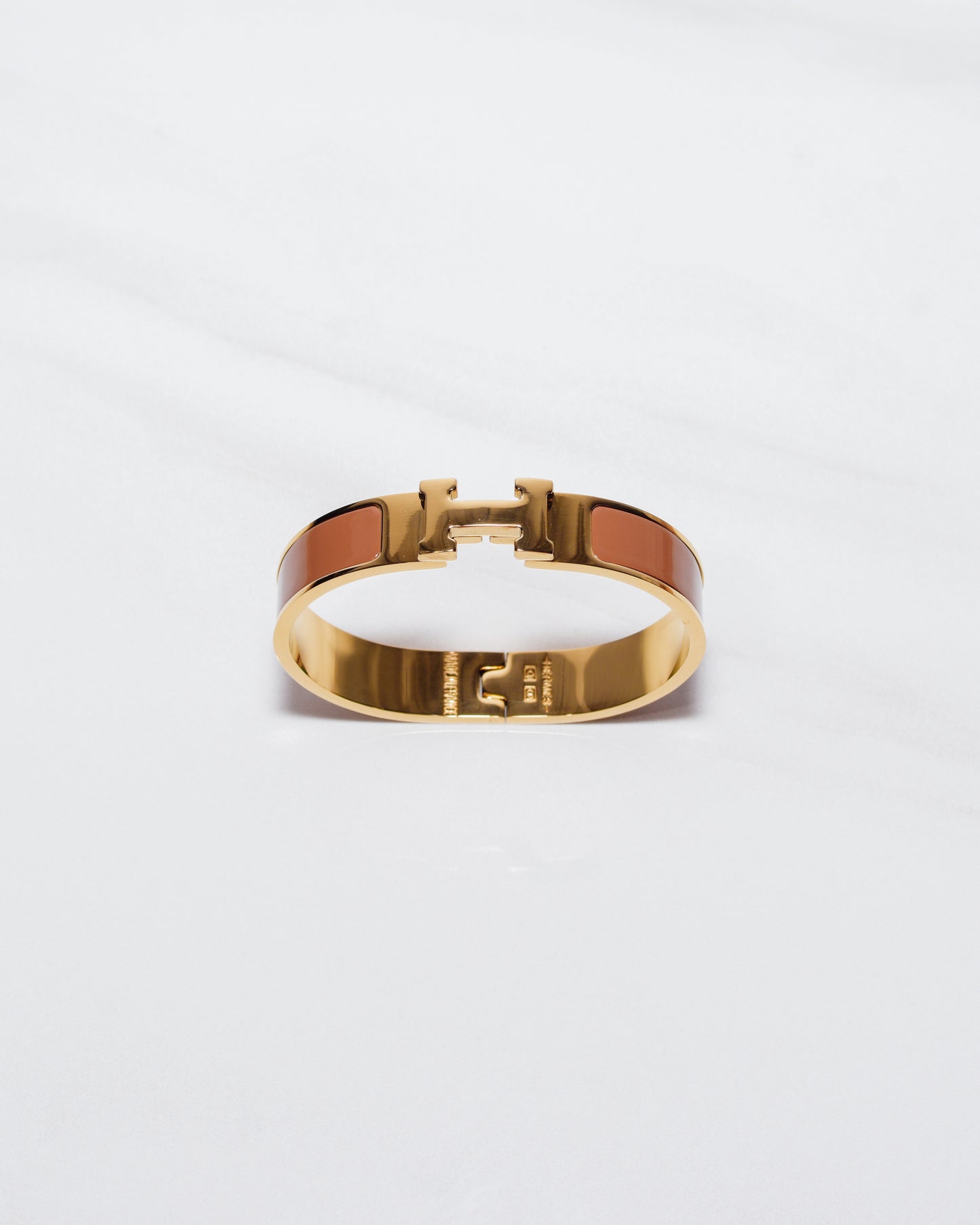 H Bracelet 0.47" width | Gold & Brown