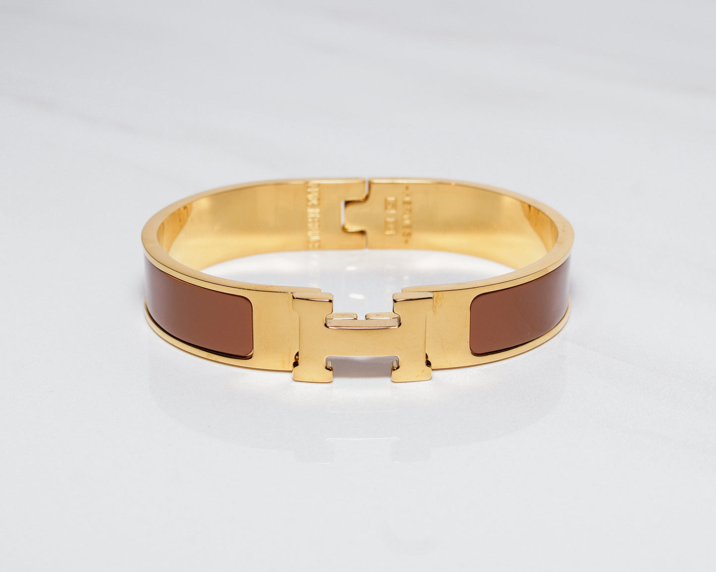 H Bracelet 0.47" width | Gold & Brown