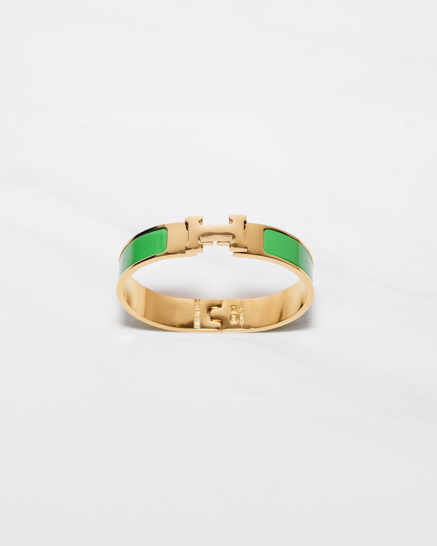 H Bracelet 0.47" width | Gold & Green