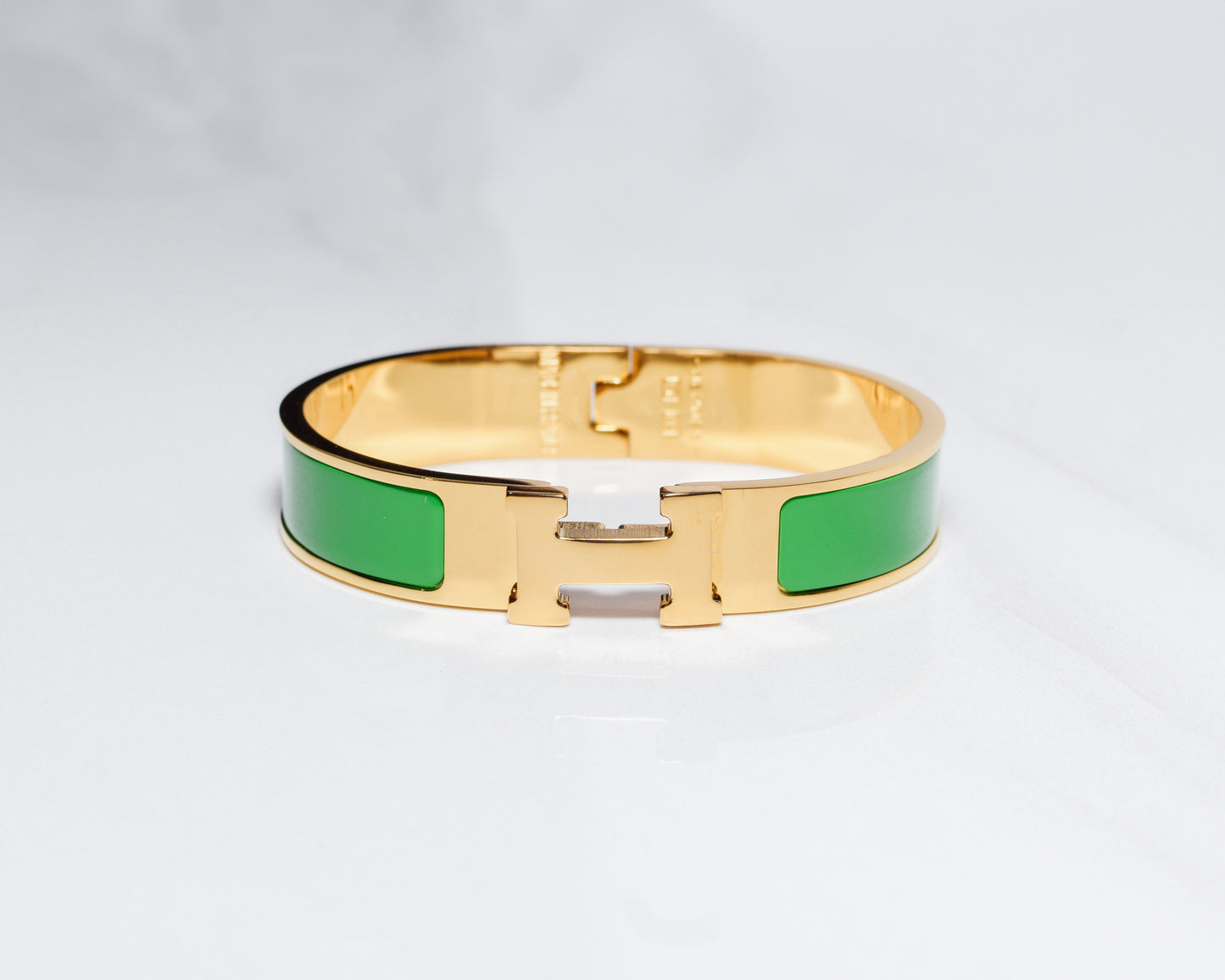 H Bracelet 0.47" width | Gold & Green