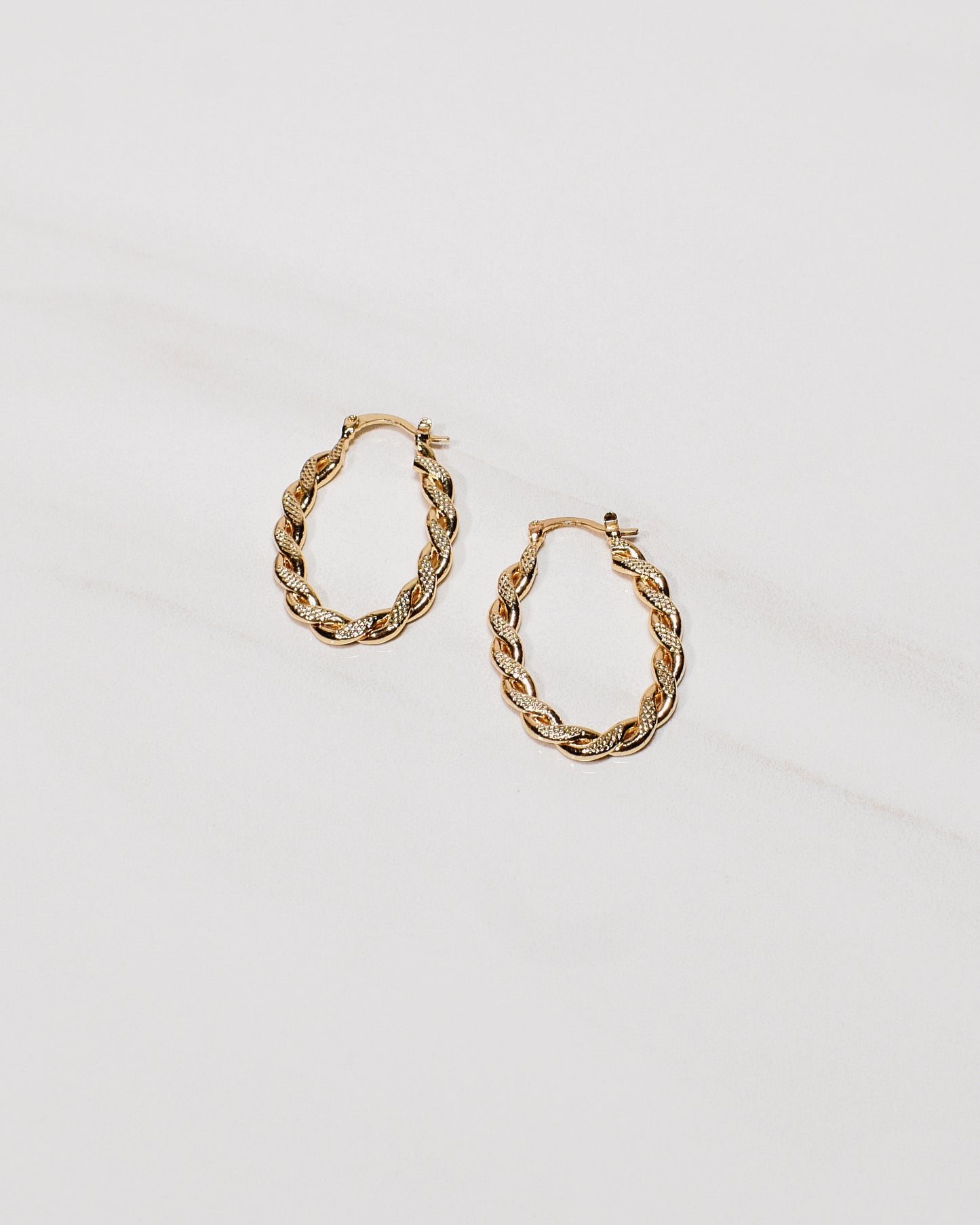 Flat Braided Oval Hoops