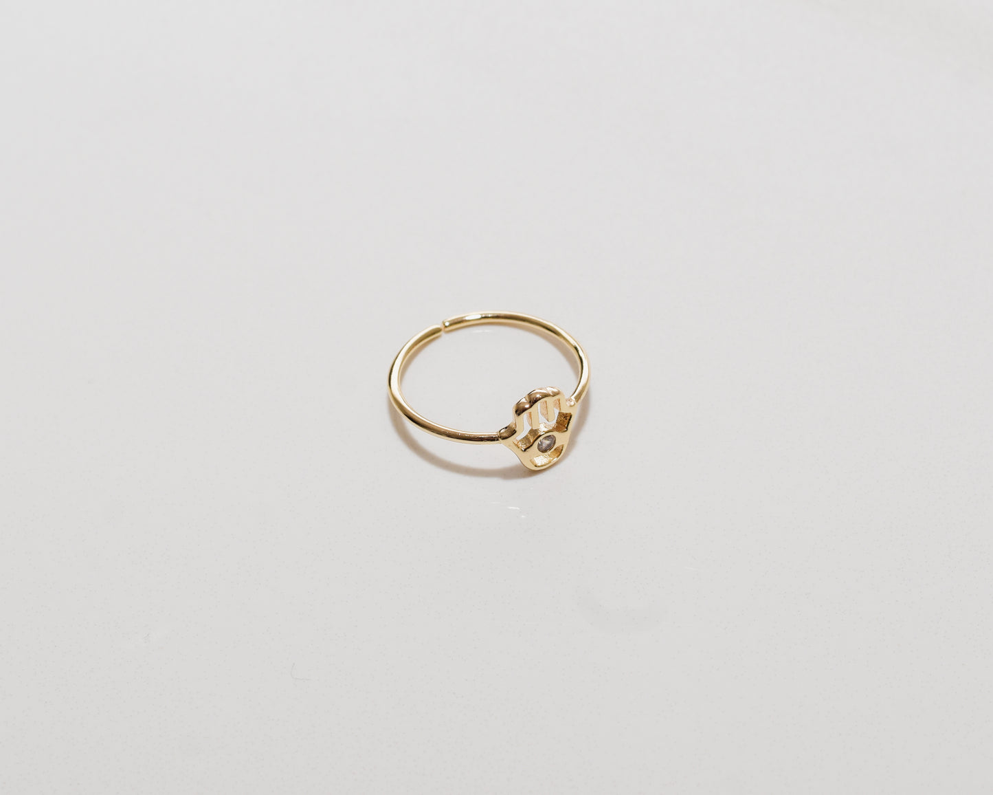 Hamsa CZ Dainty Ring