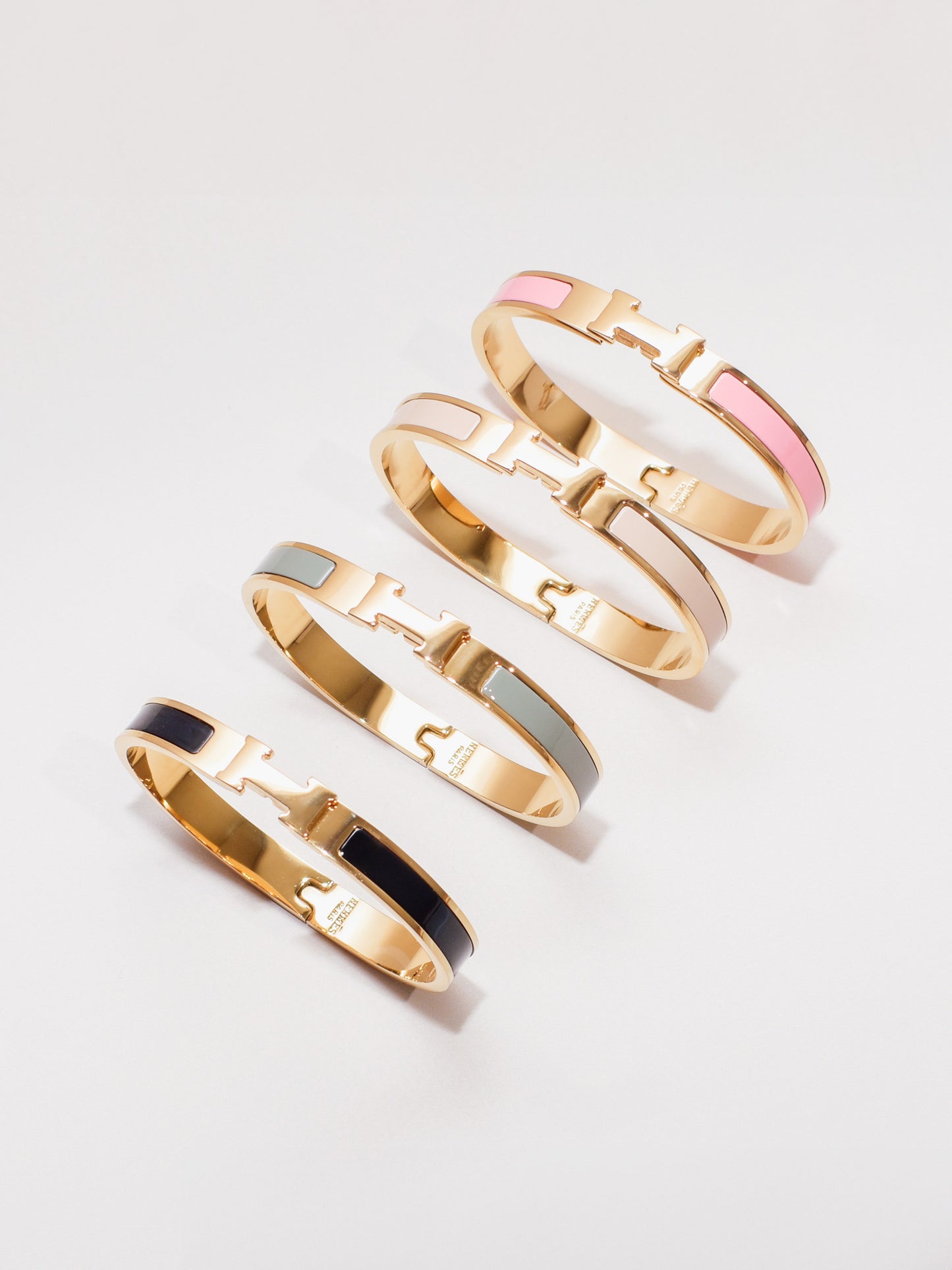 H Bracelet 0.25" width | Gold & Grey