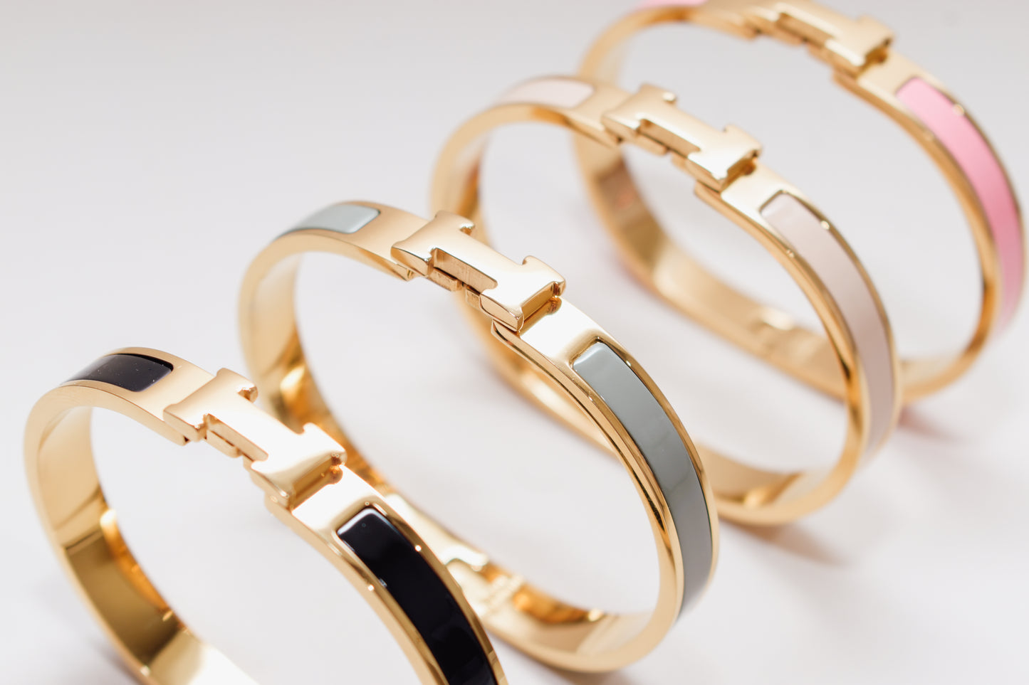 H Bracelet 0.25" width | Gold & Grey