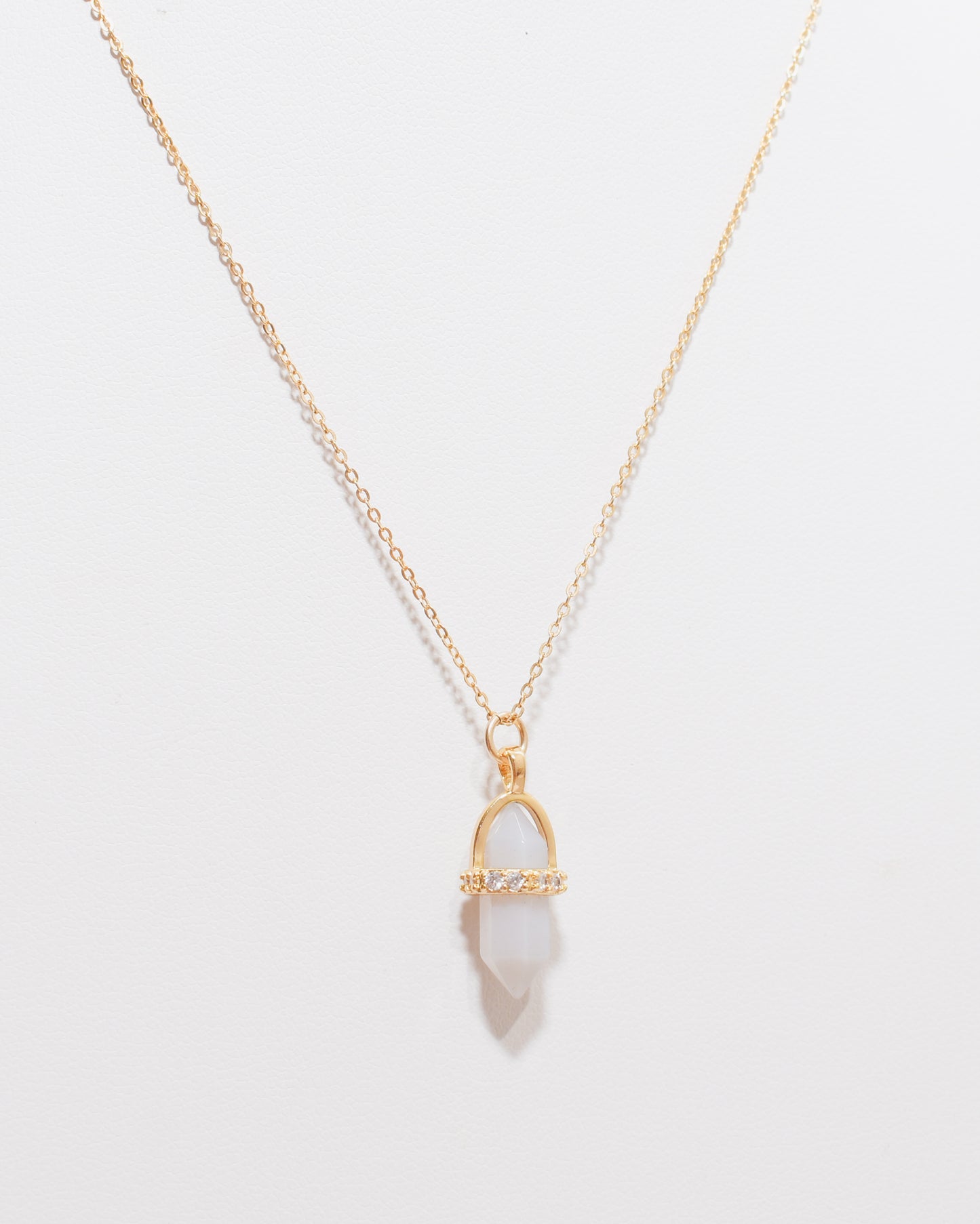 White Quartz Hexagon Necklace