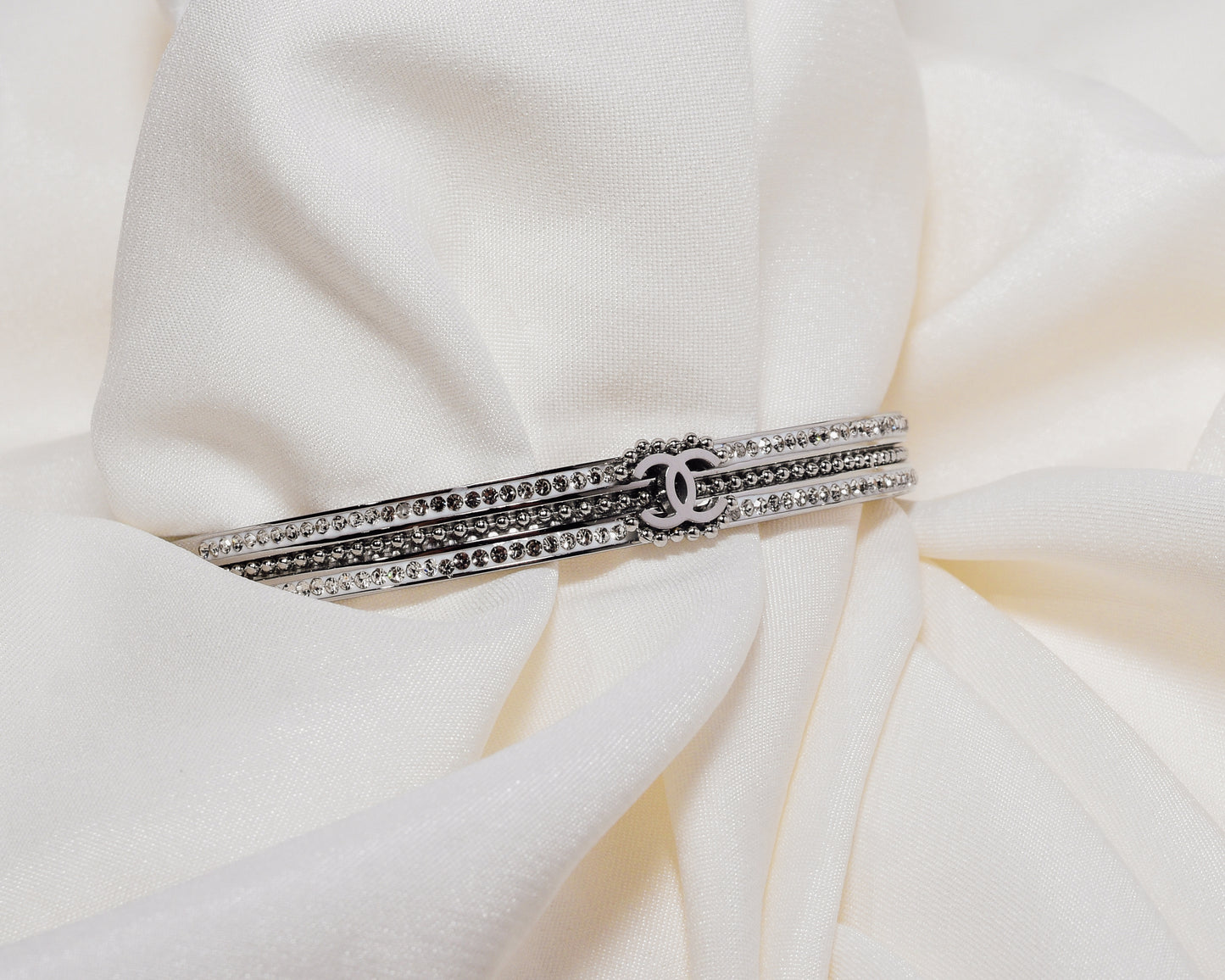 Parisian Chic Bead Crystal Bangle