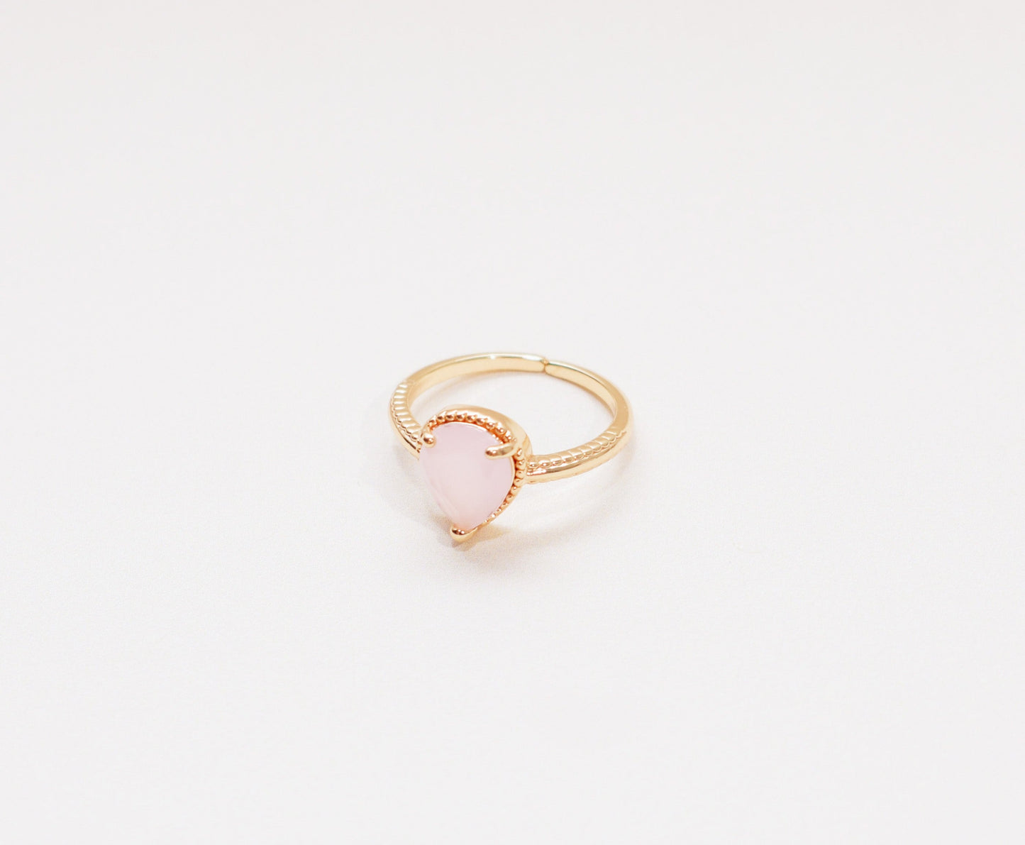 Teardrop Rose Quartz Ring