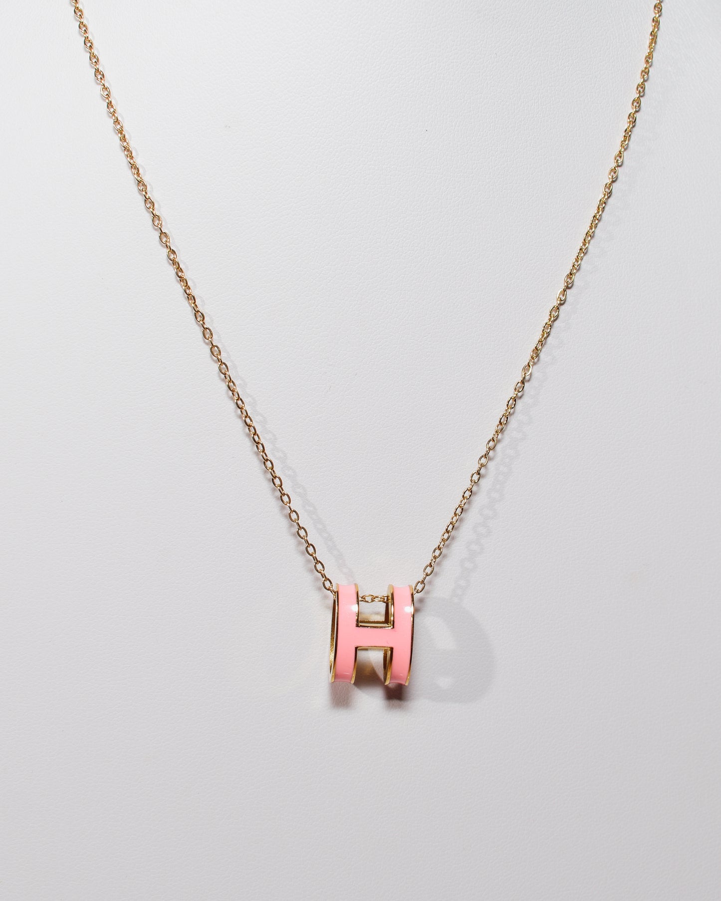 Pink H Necklace