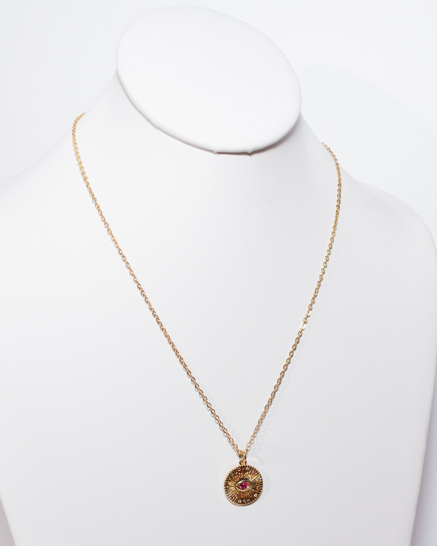 Jeweled Evil Eye Amulet Necklace