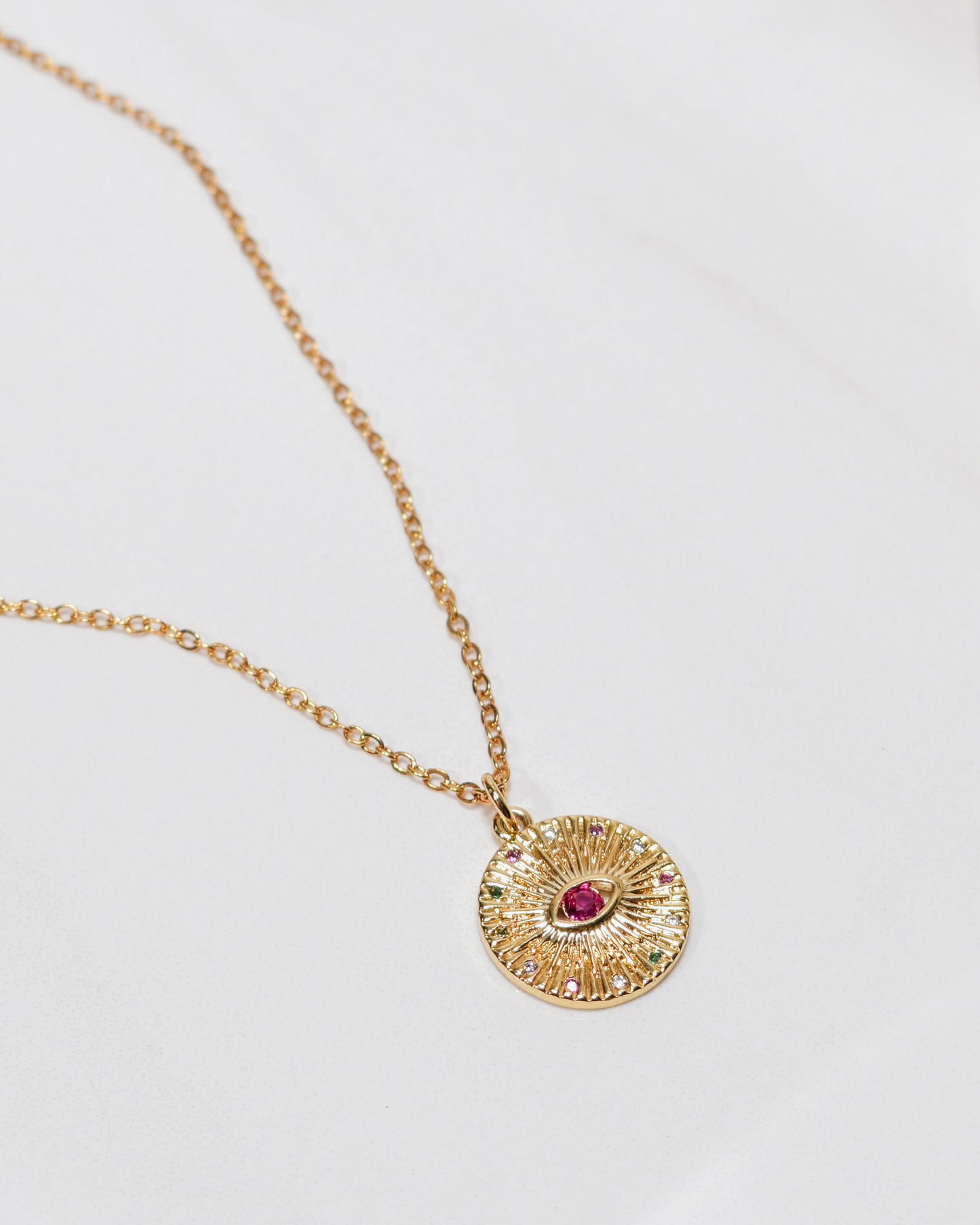 Jeweled Evil Eye Amulet Necklace