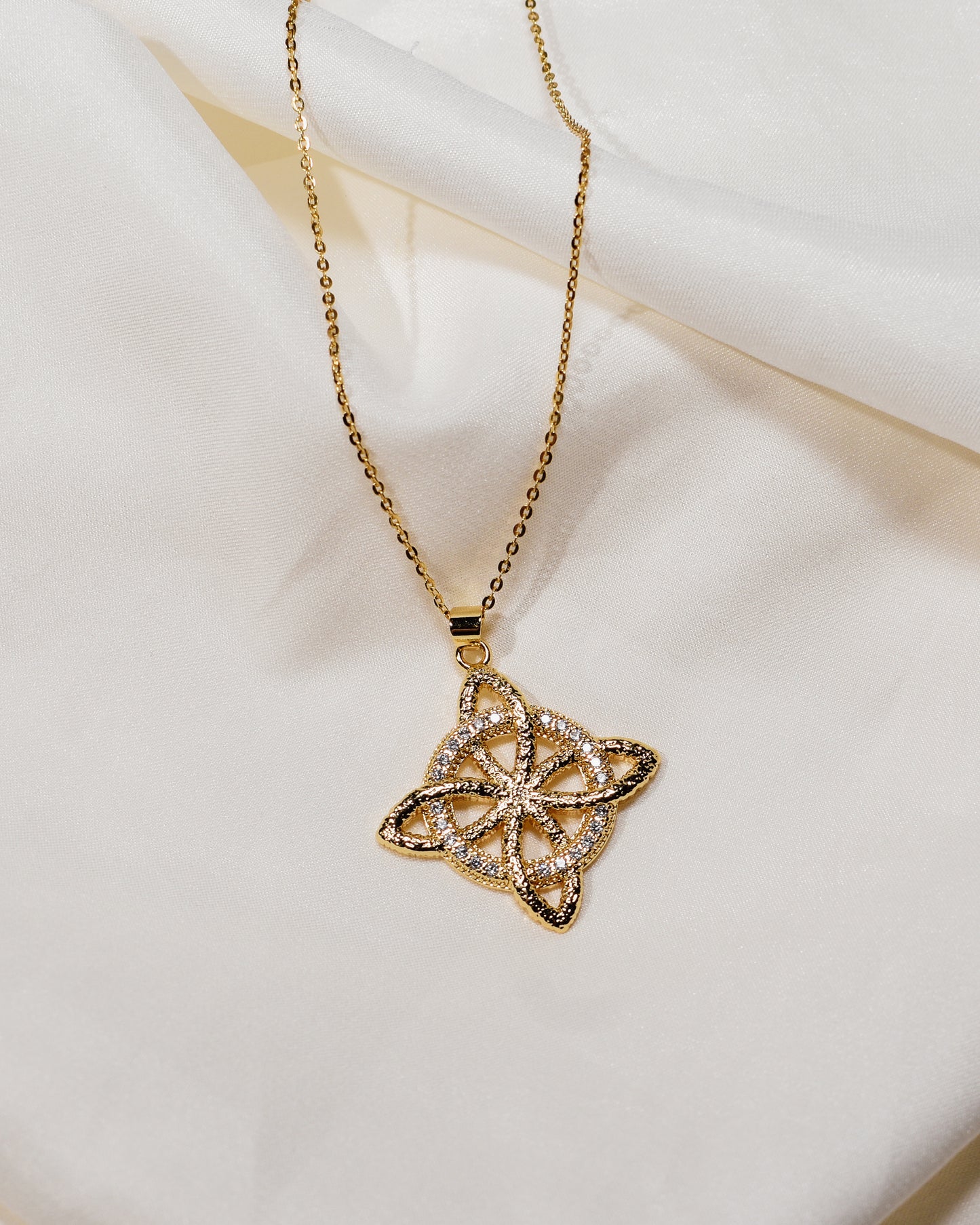 CZ Celtic Cross Necklace