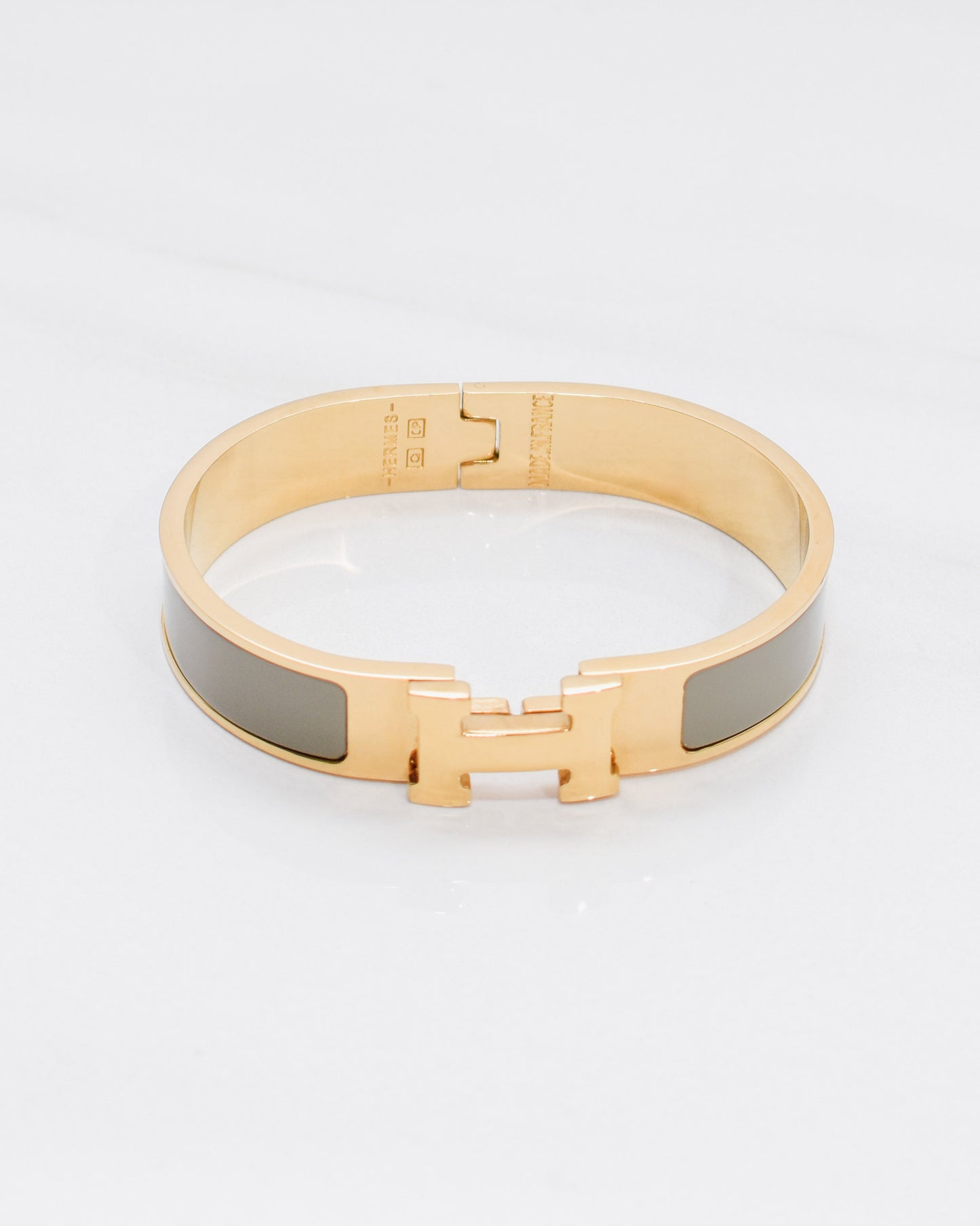 H Bracelet 0.47" width | Gold & Gray