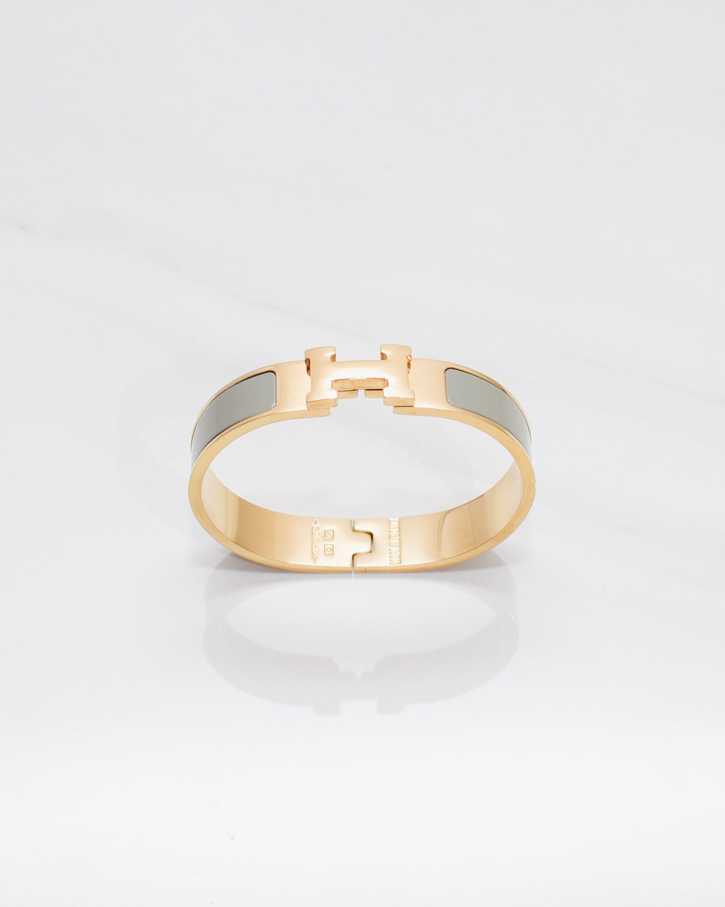 H Bracelet 0.47" width | Gold & Gray