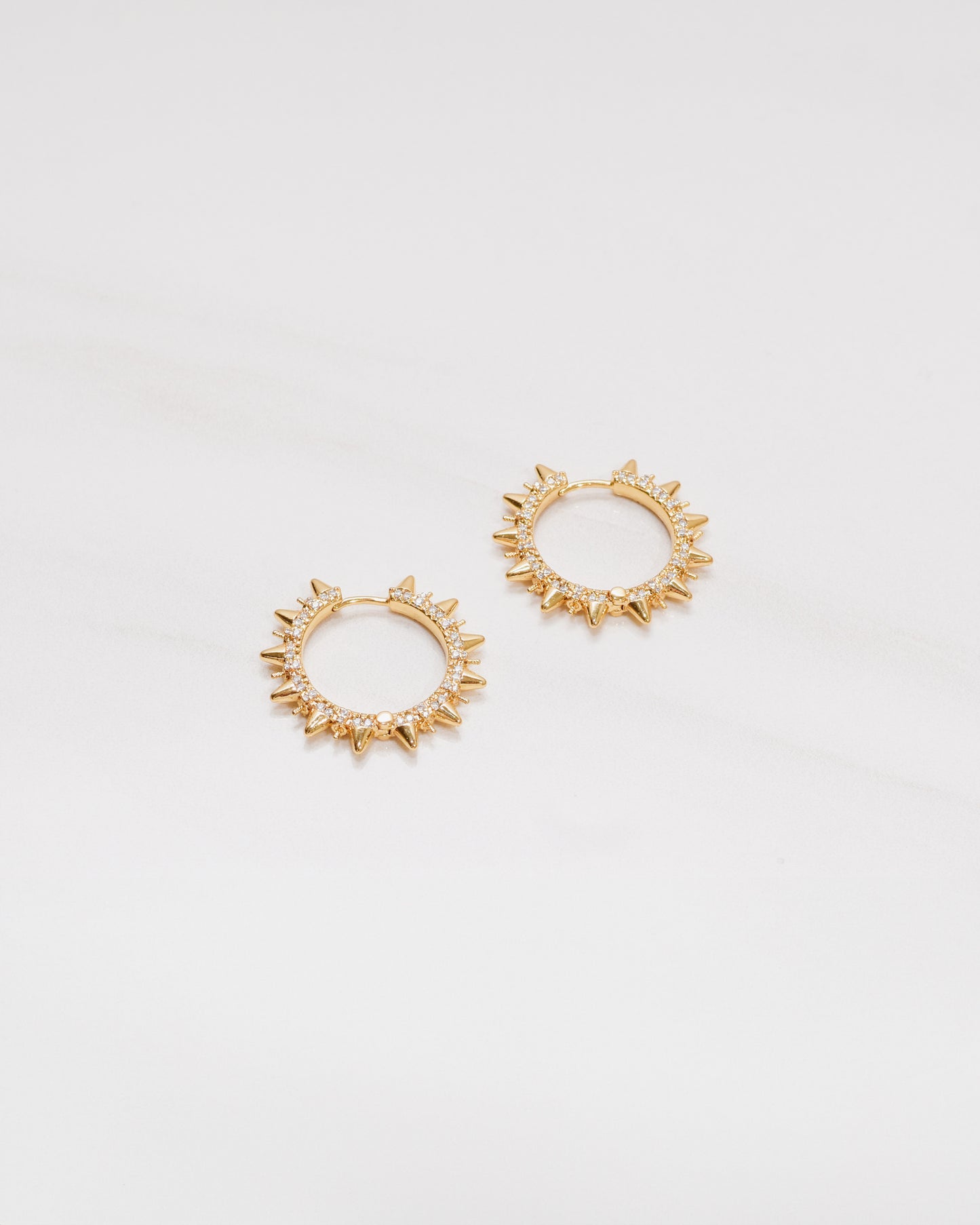 Micro Pave Spike Huggie Hoops