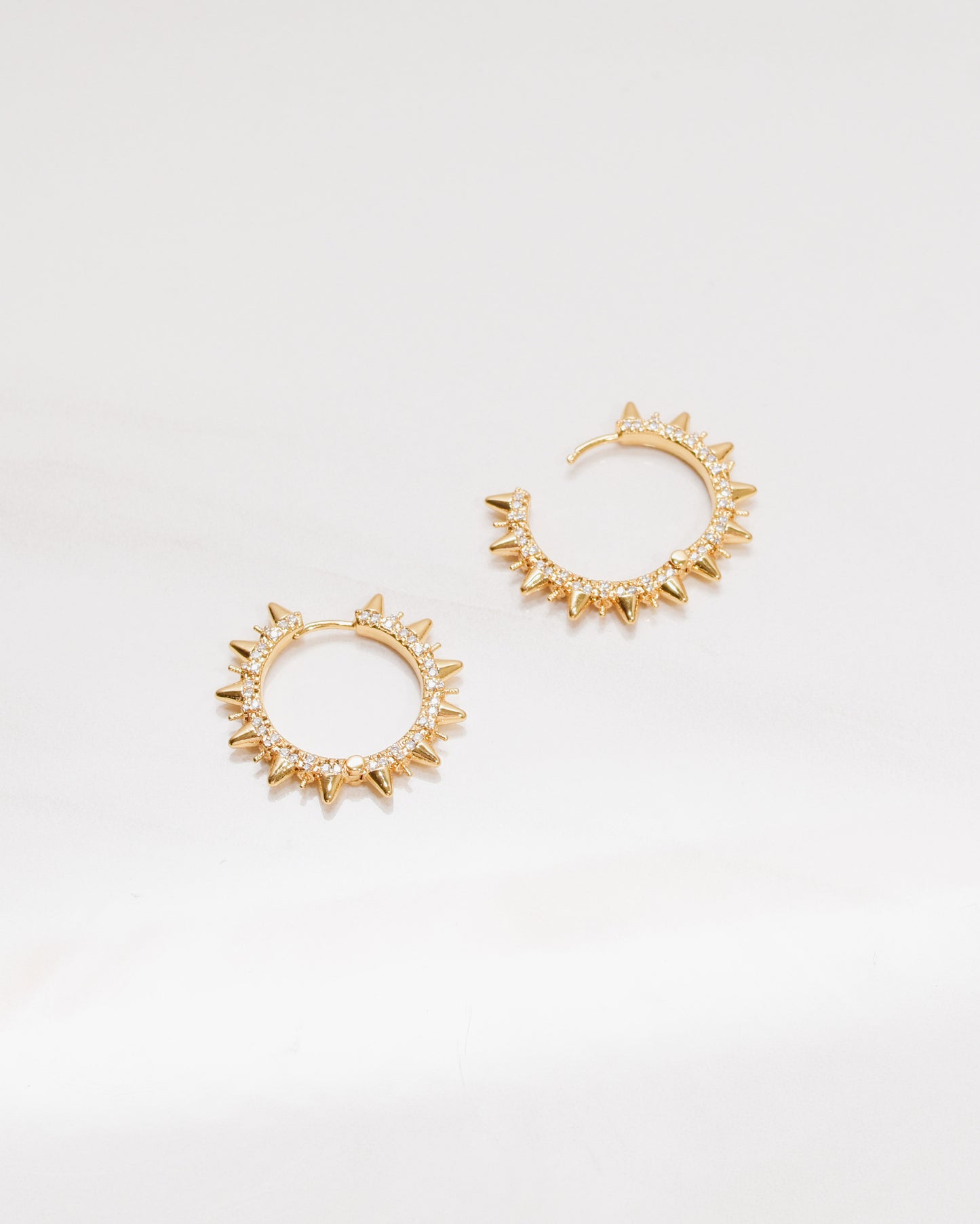 Micro Pave Spike Huggie Hoops