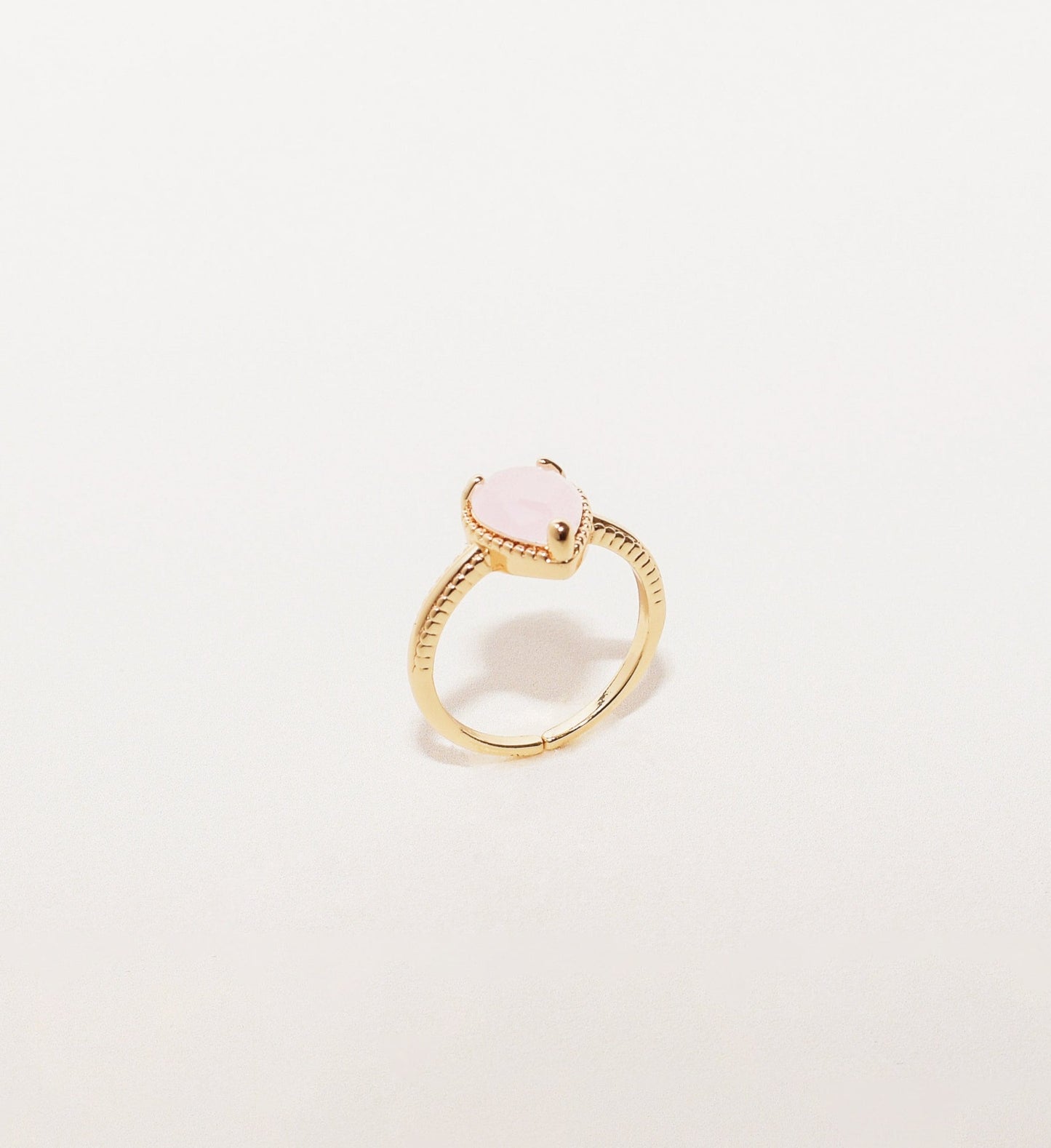 Teardrop Rose Quartz Ring