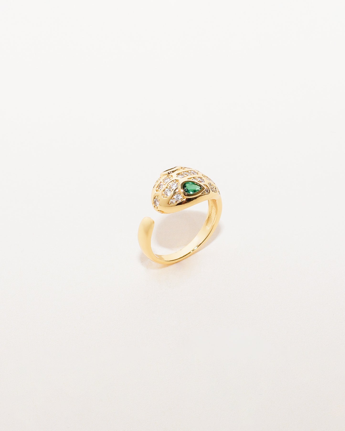 Snake Head Emerald Ring