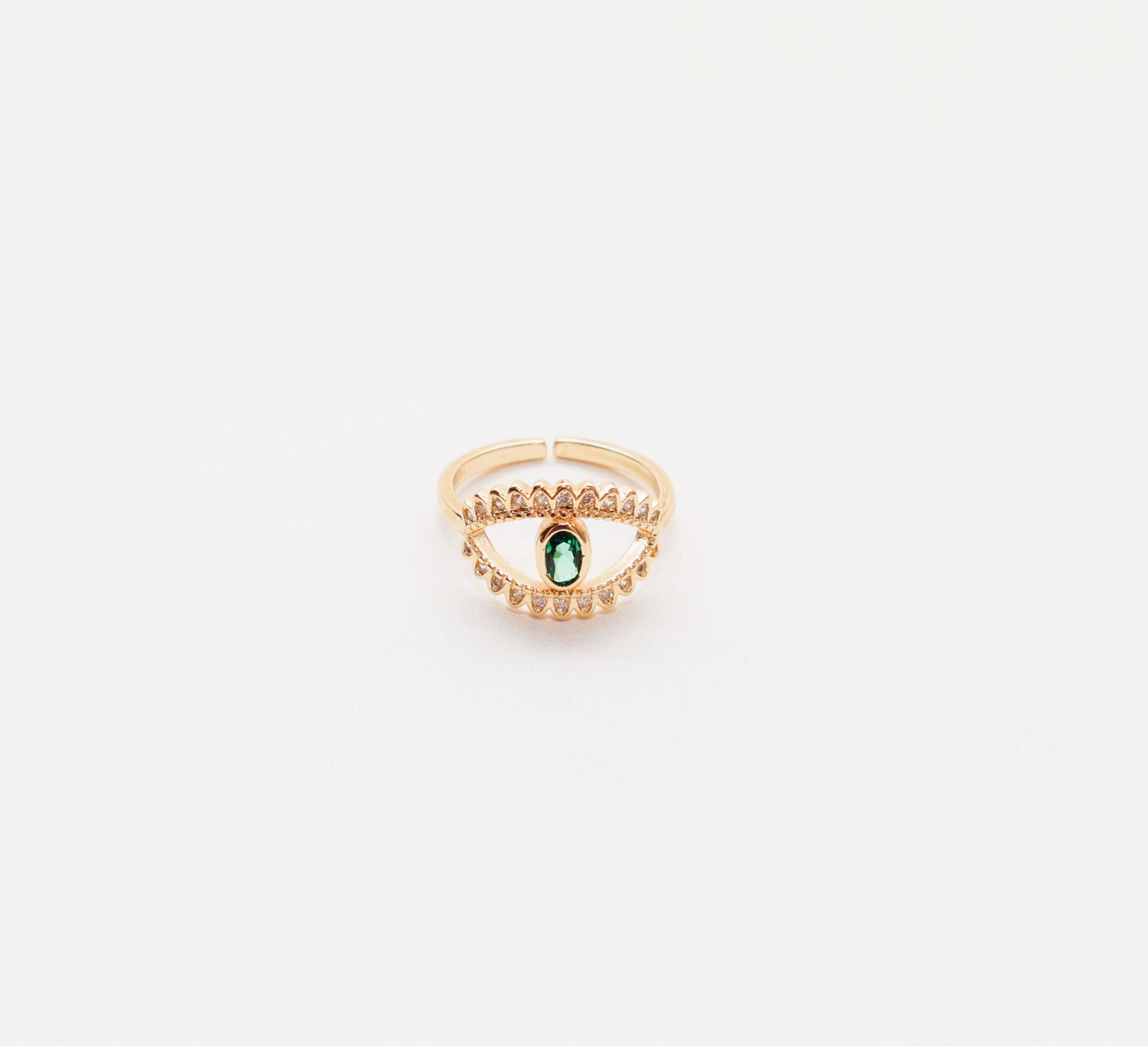 Emerald Evil Eye Ring
