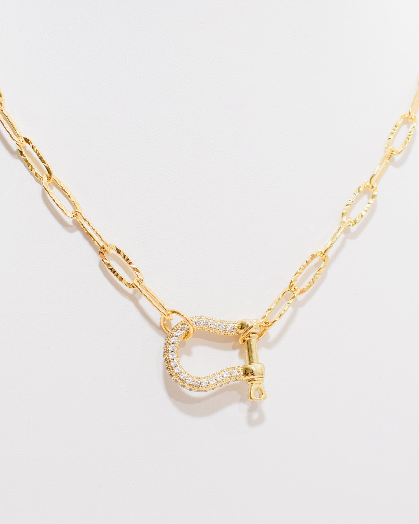 Horseshoe Carabiner Paperclip Necklace