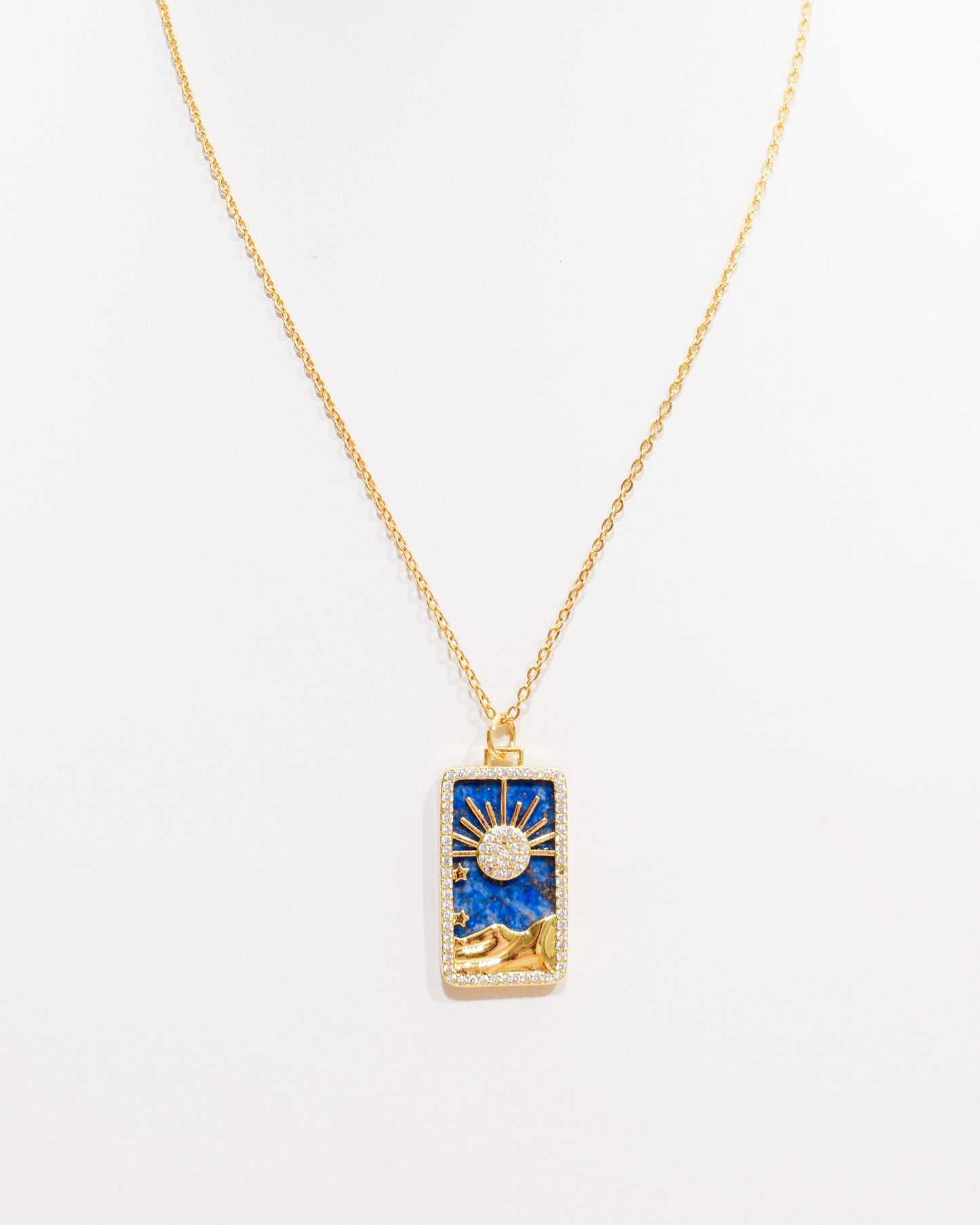 Sun & Wave Blue Lapis Necklace