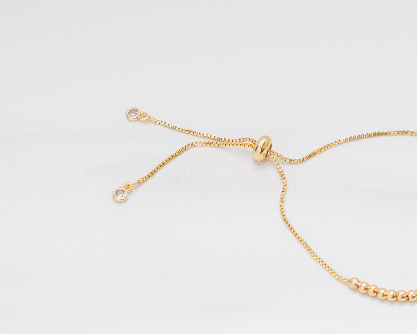 Rose Quartz Gold Bead Bracelet