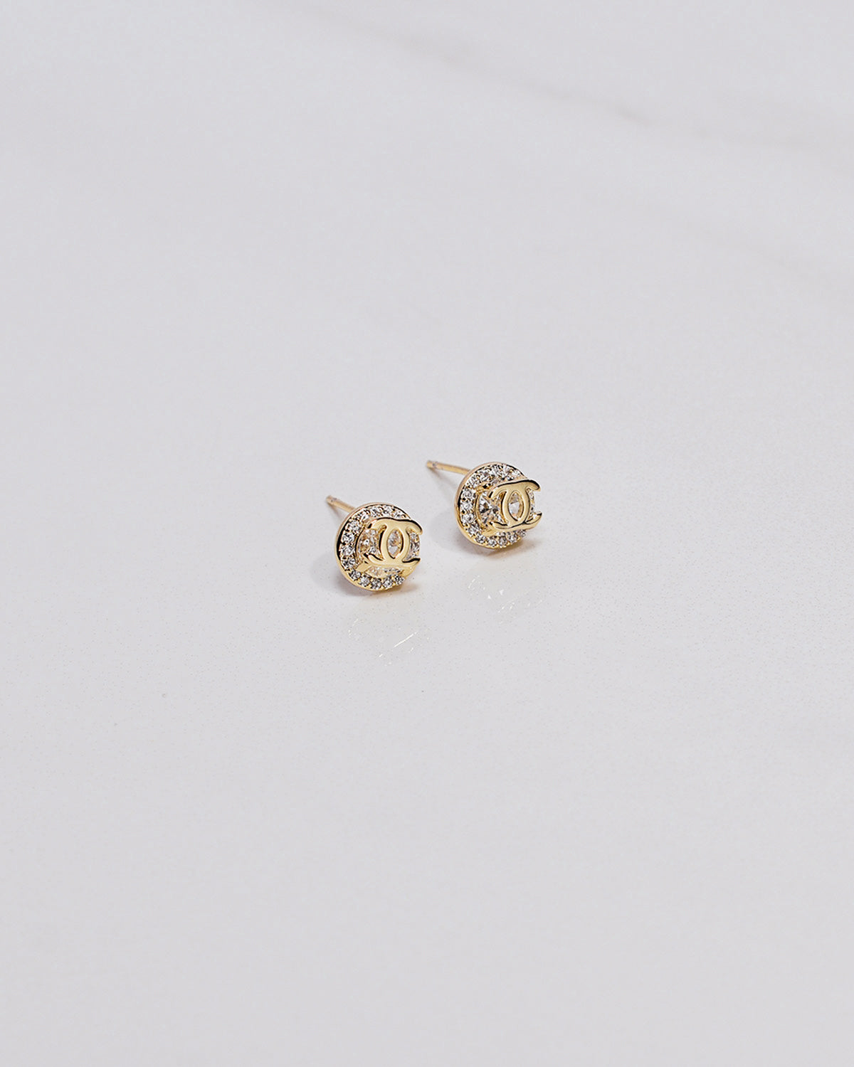 Parisian Chic Round Stone CC Studs