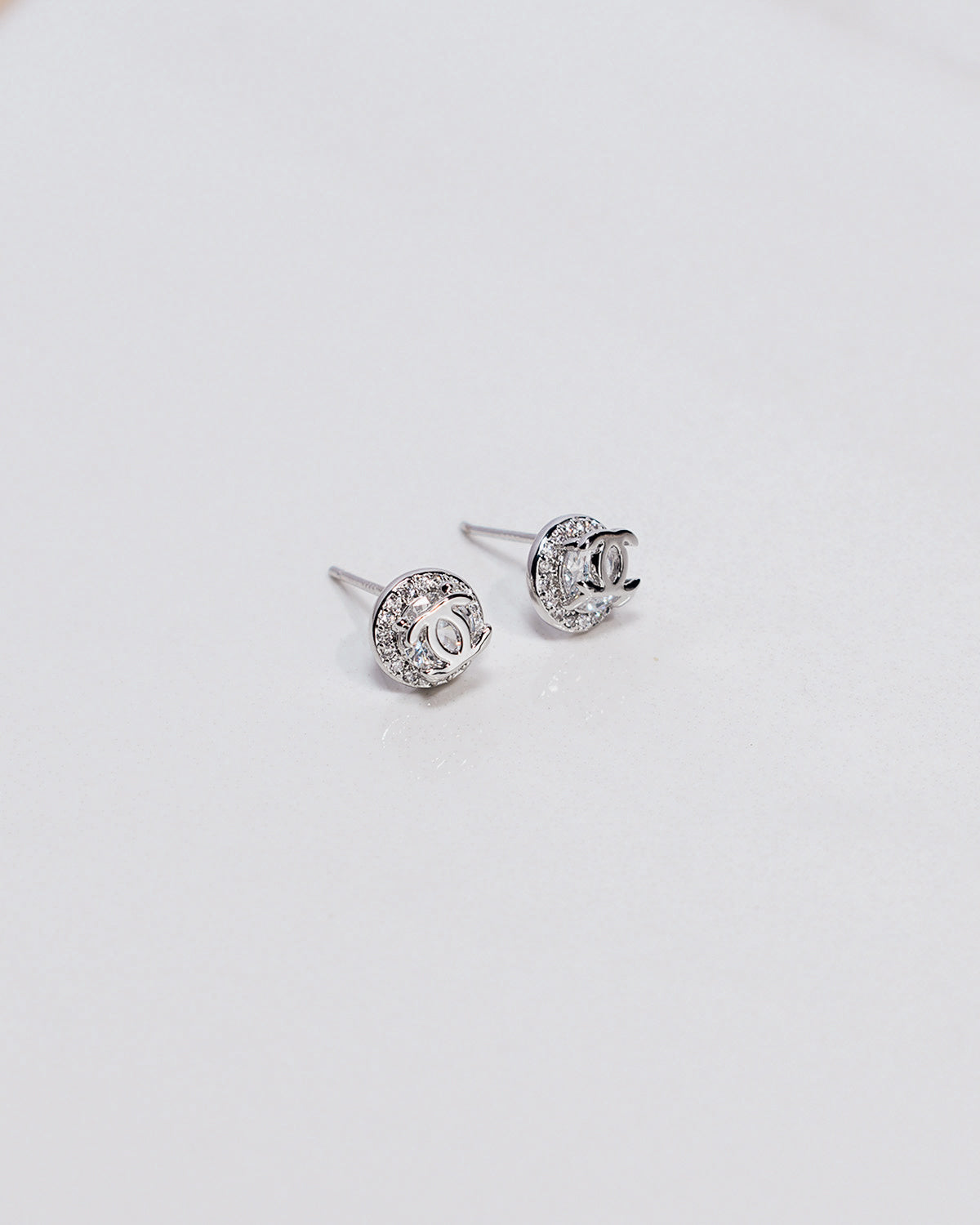 Parisian Chic Round Stone CC Studs