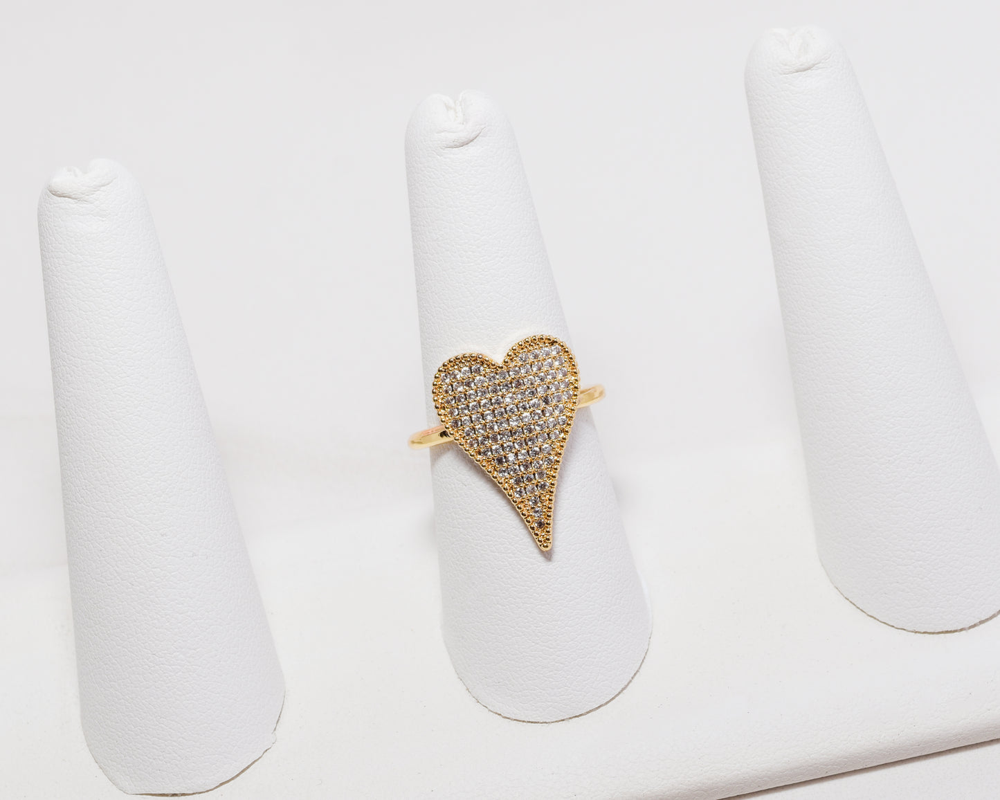 CZ Crystals Heart Ring