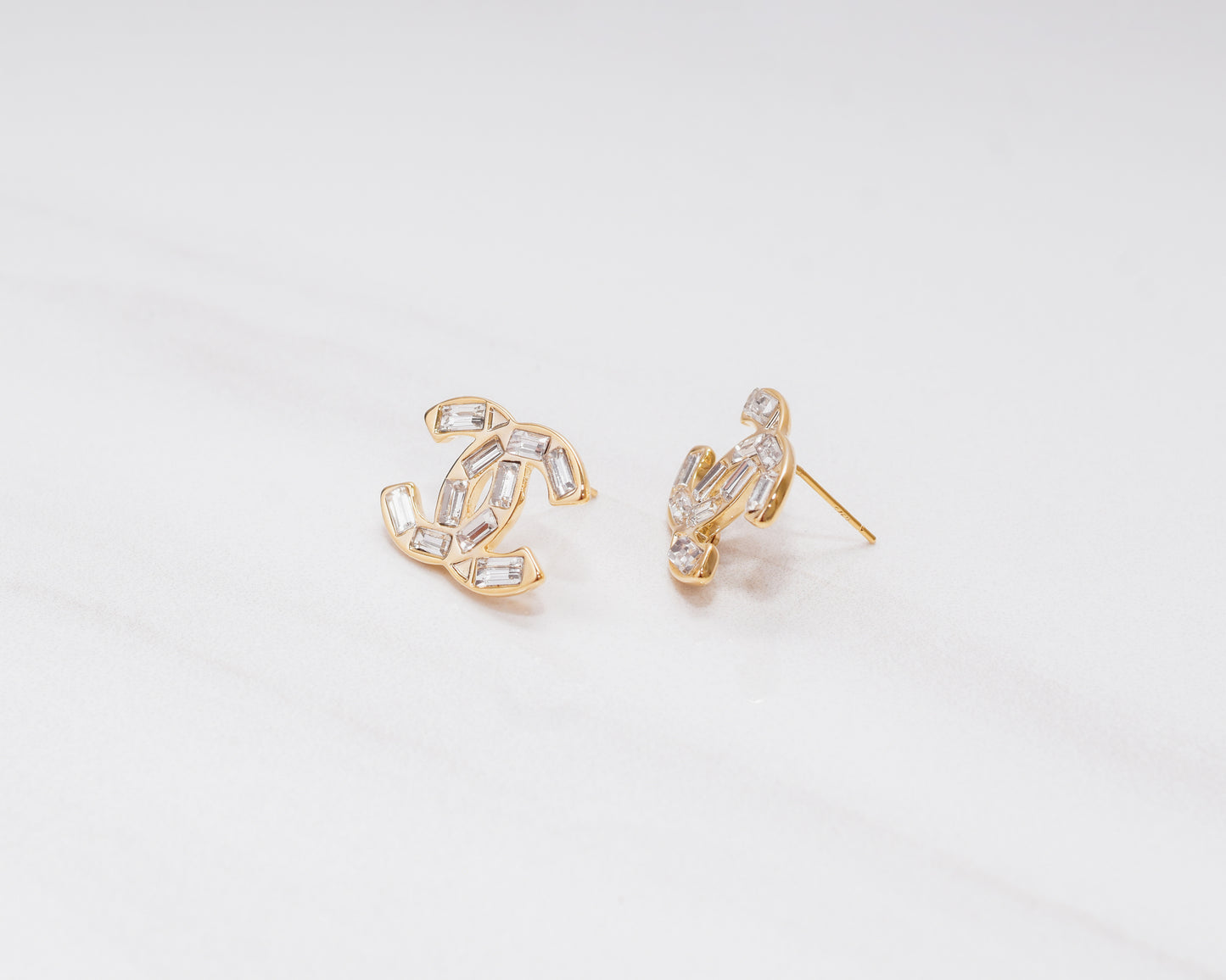 Parisian Chic Vintage Baguette Stone Studs