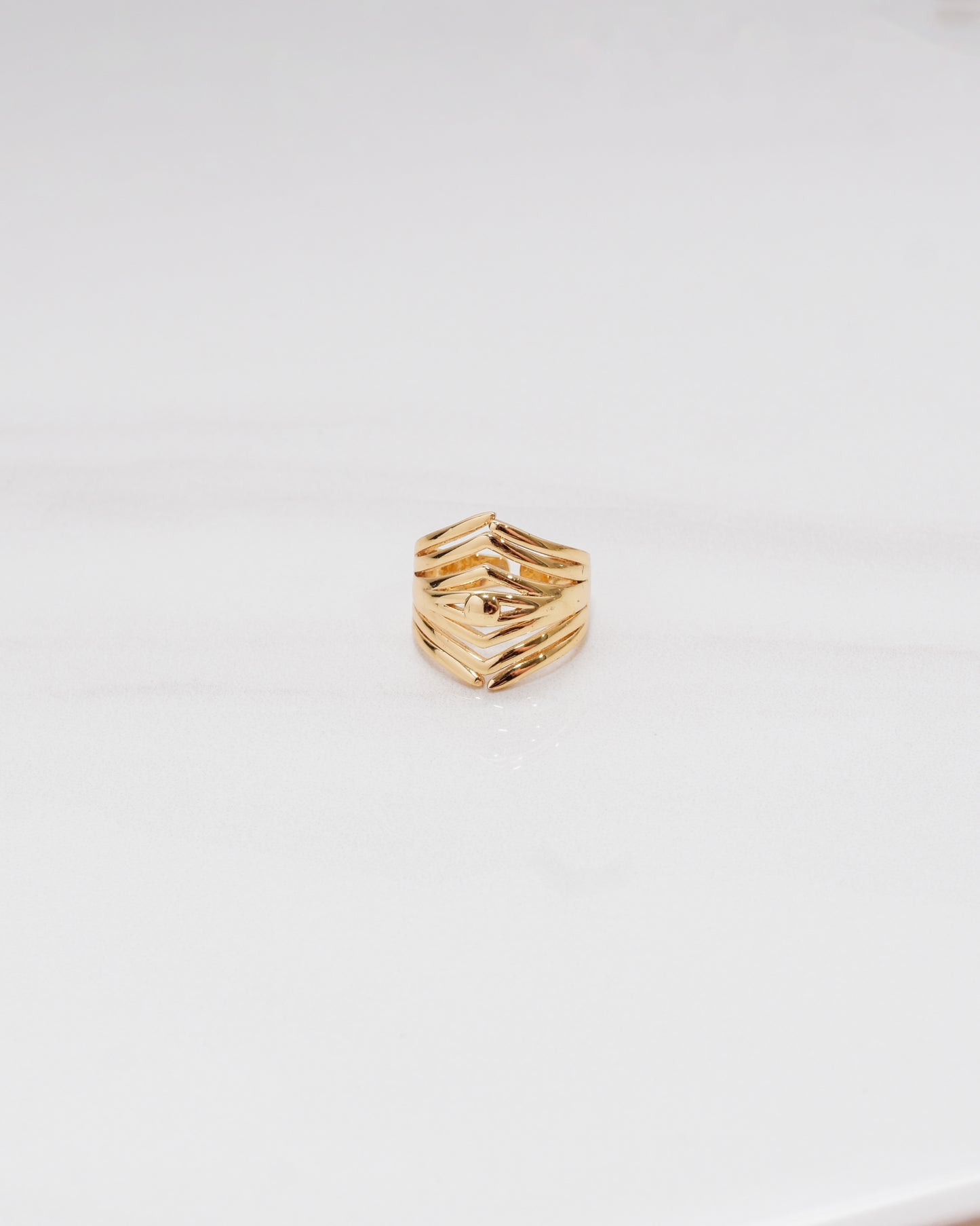 Multi-Layered Large Pointed Stack Ring