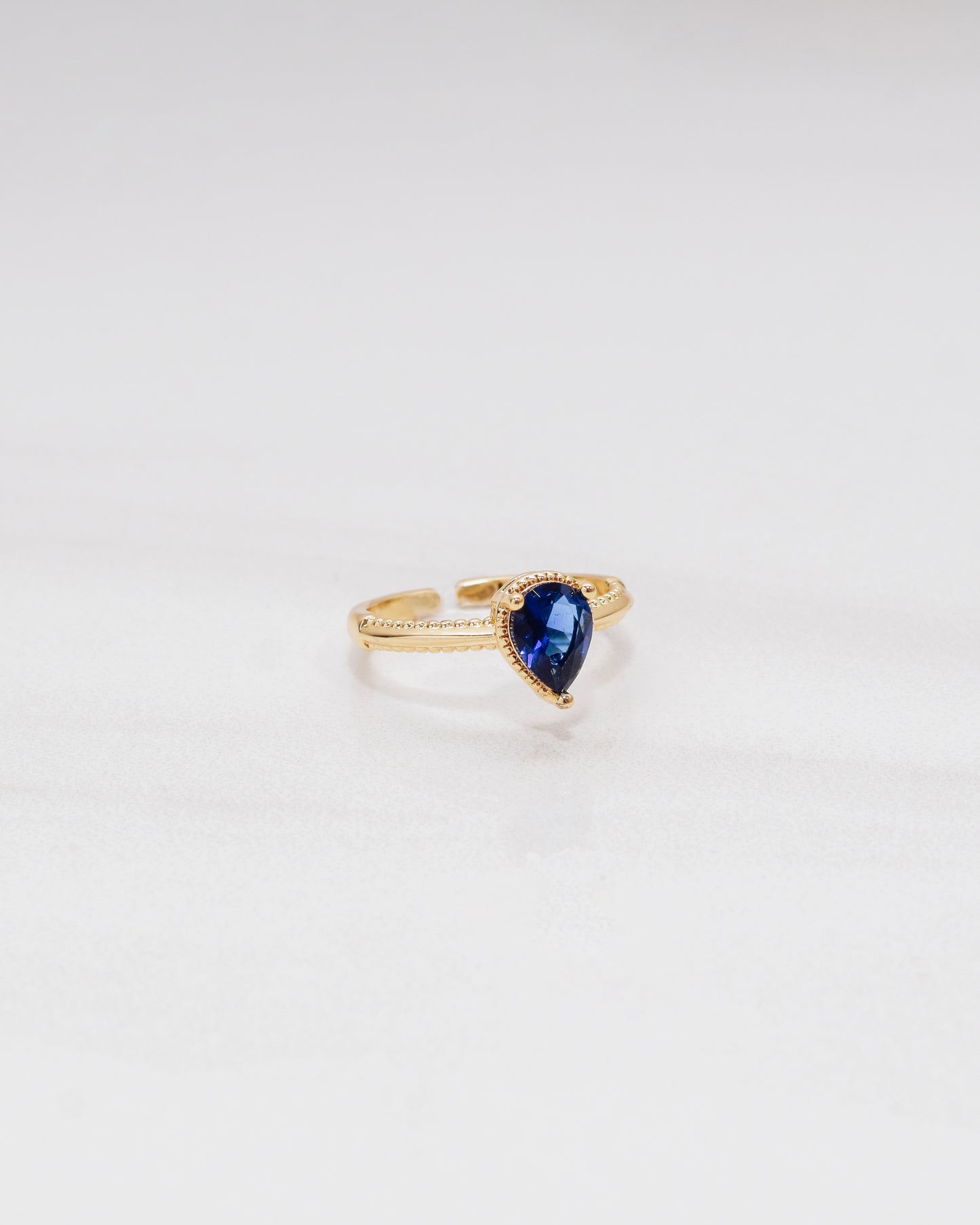 Sapphire Pear Ring