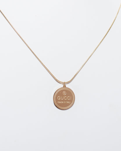 Made in Italy G Coin Necklace